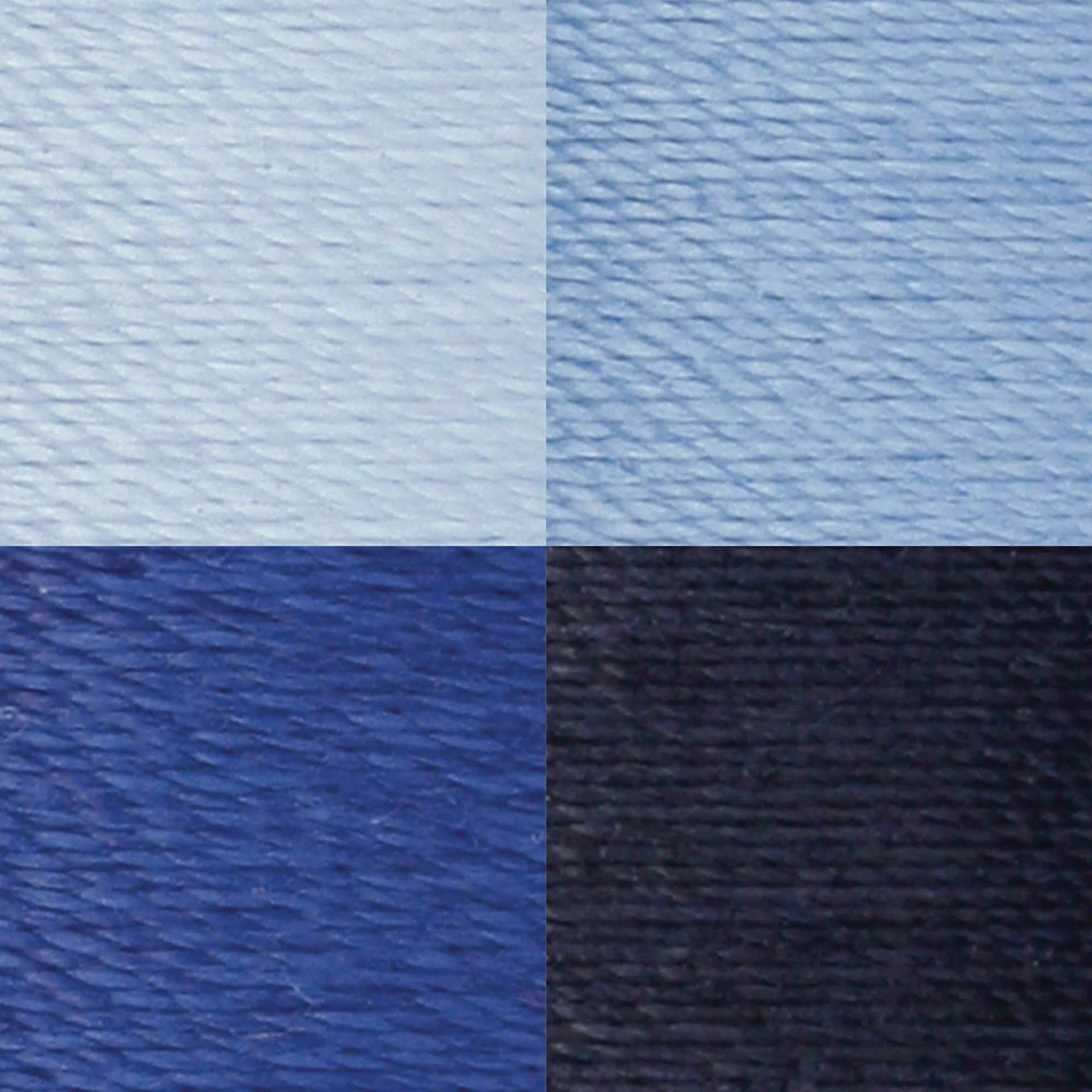 Coats & Clark Dual Duty XP All Purpose Thread Set - Set of 4, Blues close up showing textures