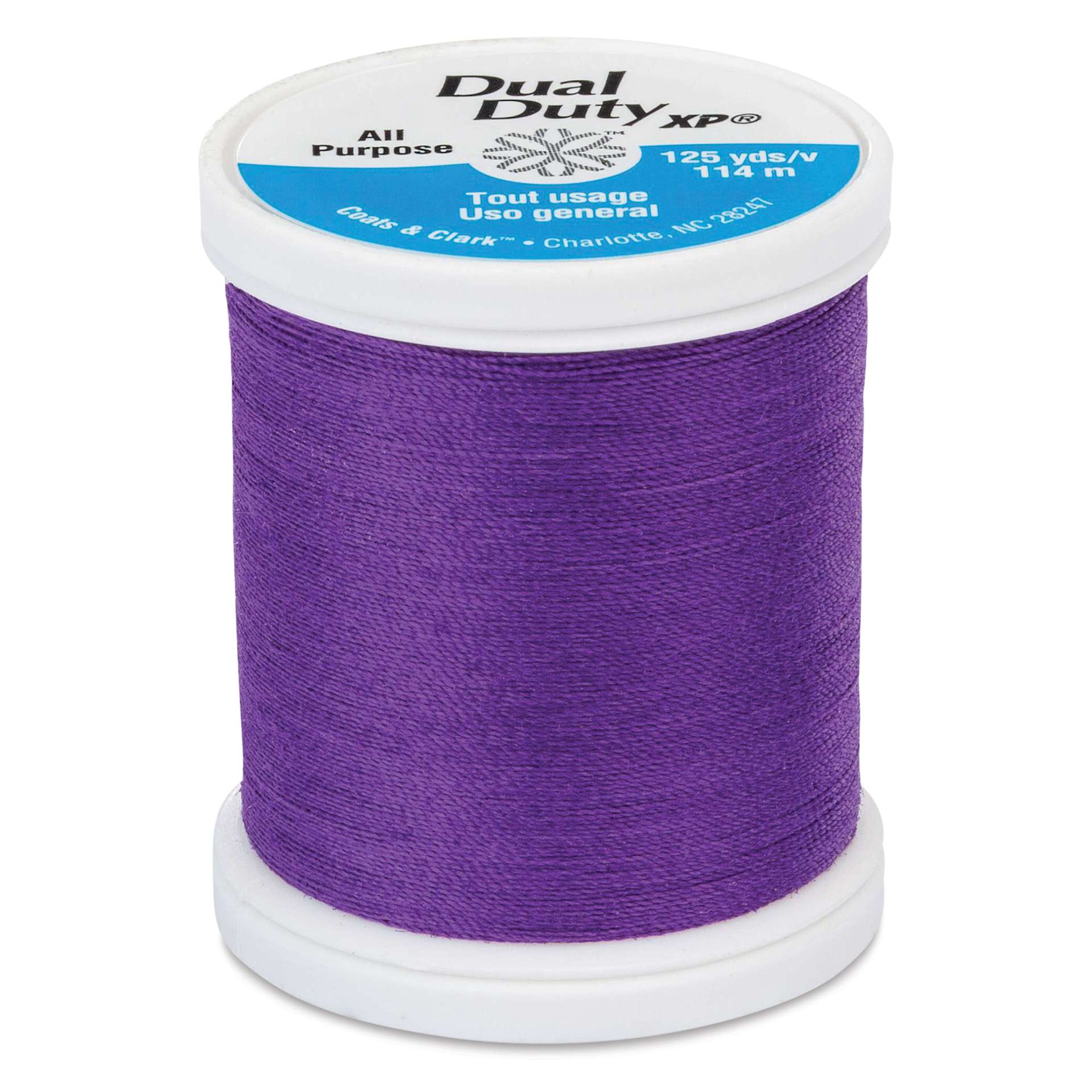 Coats & Clark Dual Duty XP All Purpose Thread - Bright Deep Purple, 125 yds