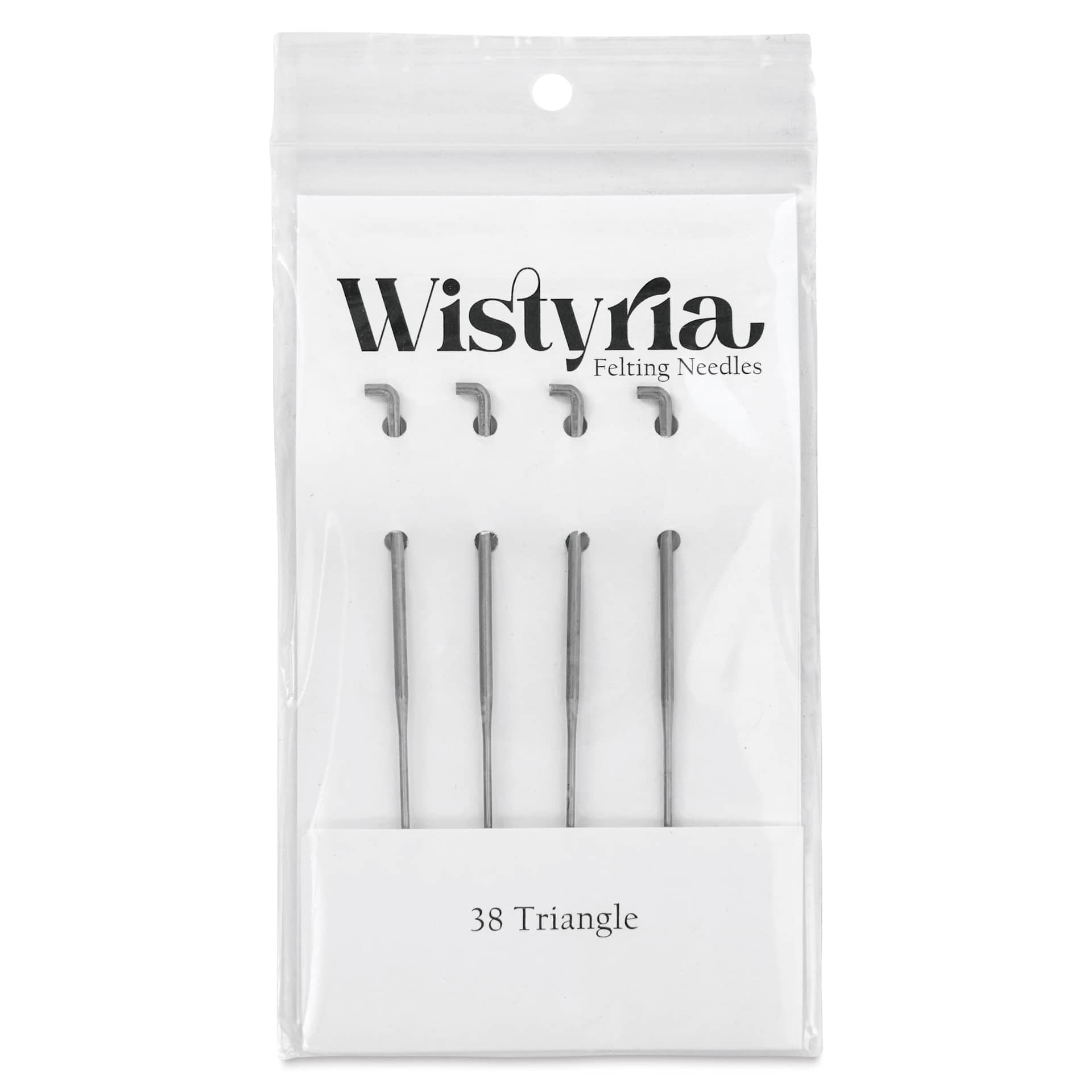 Wistyria Editions Felting Needles - Size 38, Triangle, Pkg of 4 - front of packging