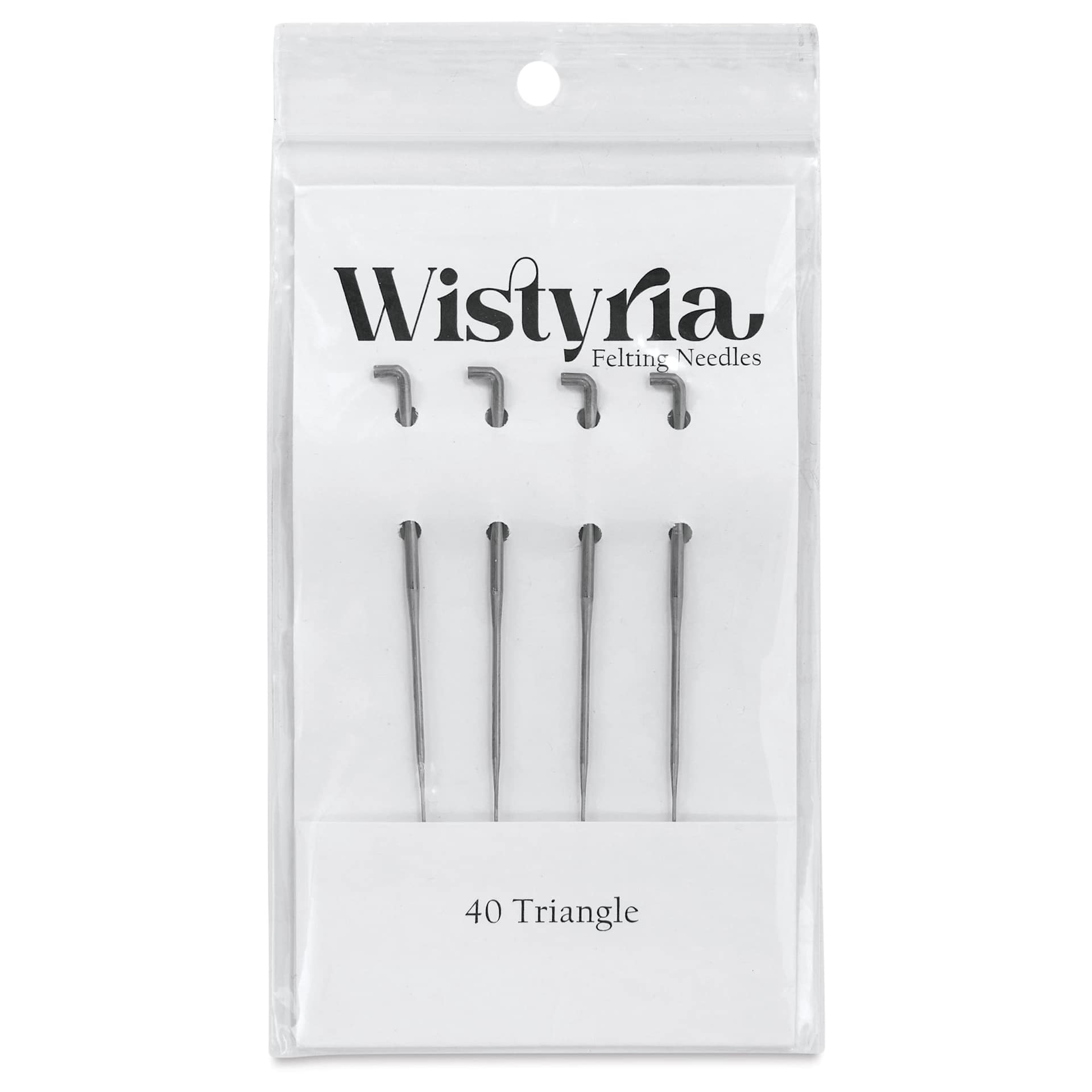 Wistyria Editions Felting Needles - Size 40, Triangle, Pkg of 4 - front of packaging