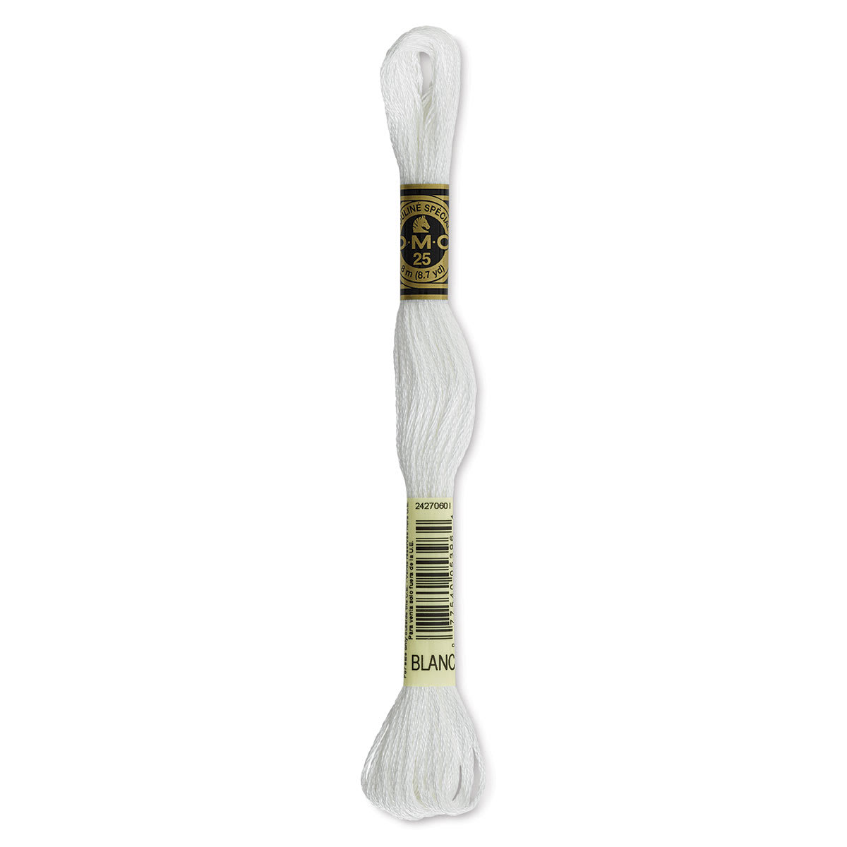 DMC Cotton Embroidery Floss - White, 8-3/4 yards (Front of label)