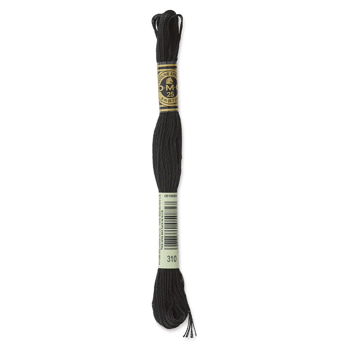 DMC Cotton Embroidery Floss - Black, 8-3/4 yards (Front of label)