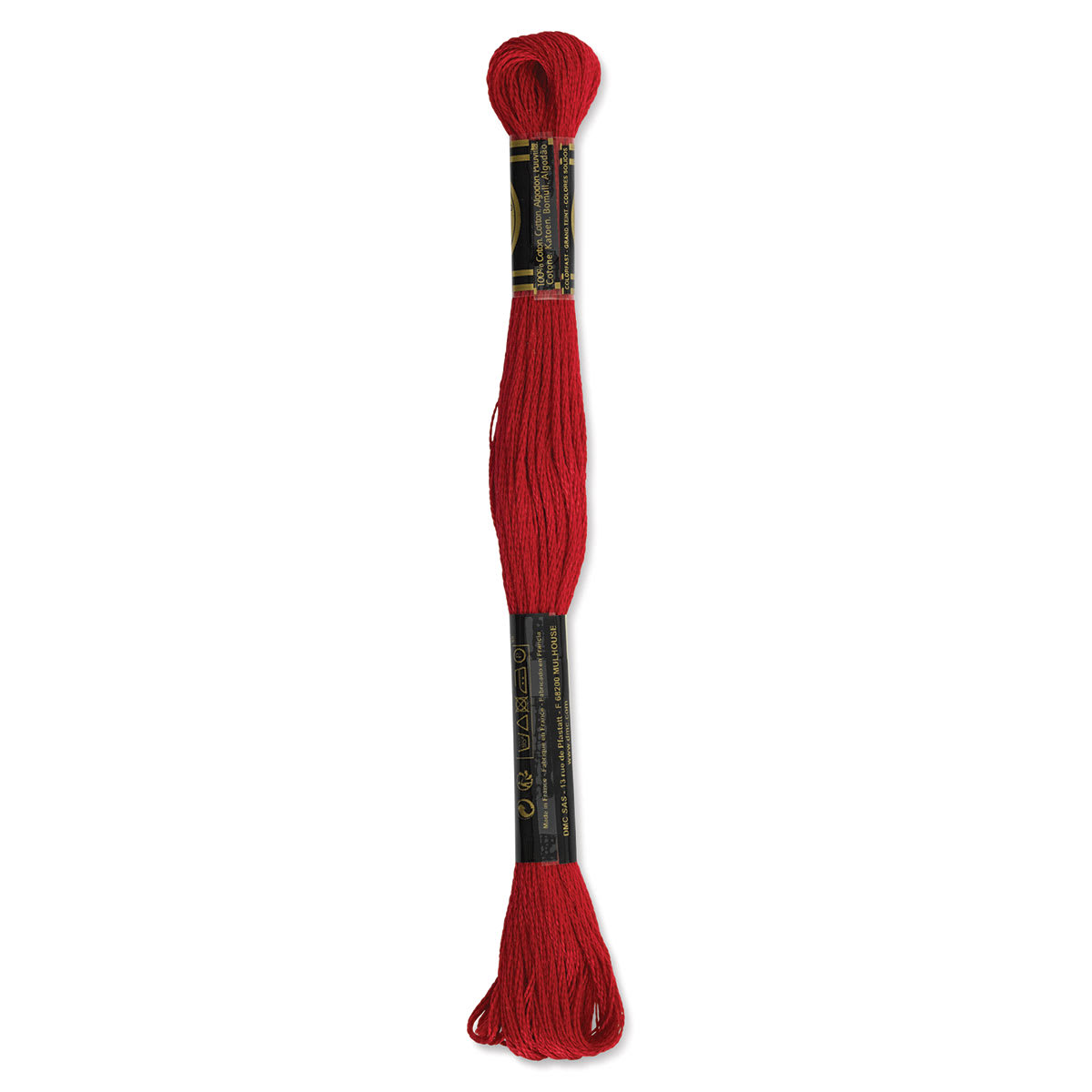 DMC Cotton Embroidery Floss - Red, 8-3/4 yards (Back of label)