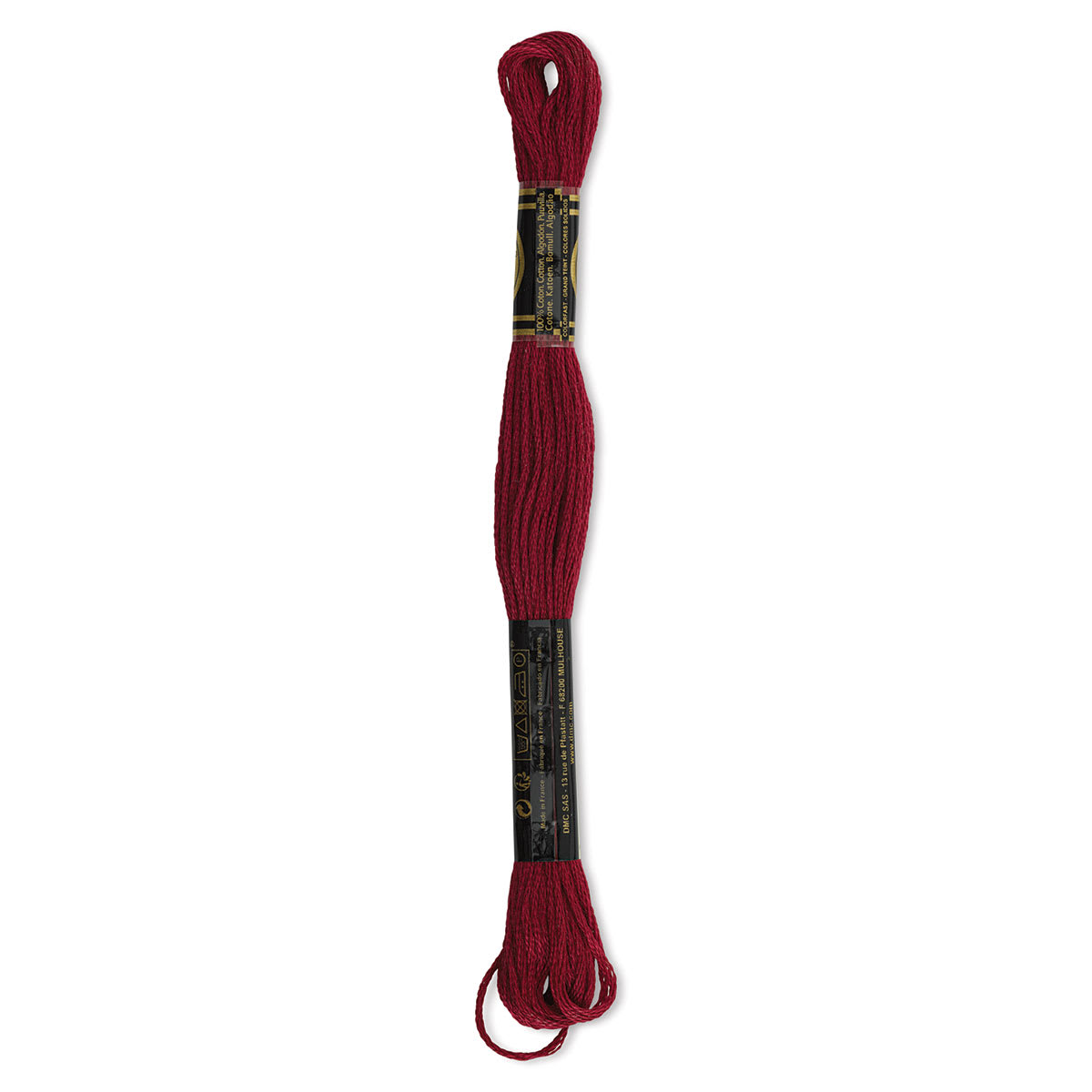 DMC Cotton Embroidery Floss - Very Dark Raspberry, 8-3/4 yards (Back of label)