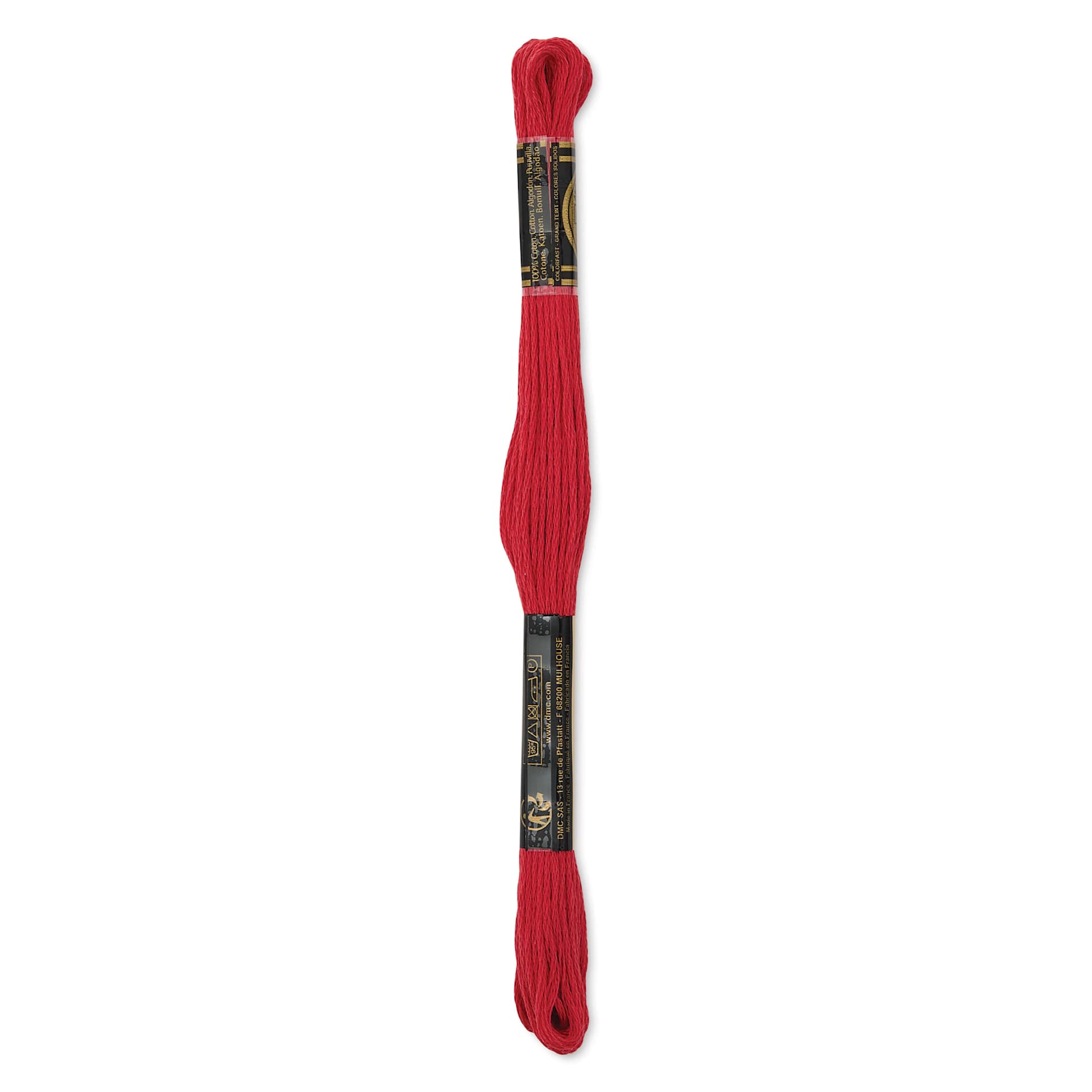 DMC Cotton Embroidery Floss - Very Dark Salmon, 8-3/4 yards showing back of packaging