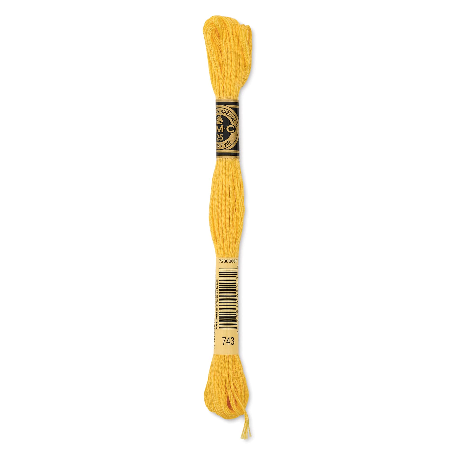 DMC Cotton Embroidery Floss - Medium Yellow, 8-3/4 yards