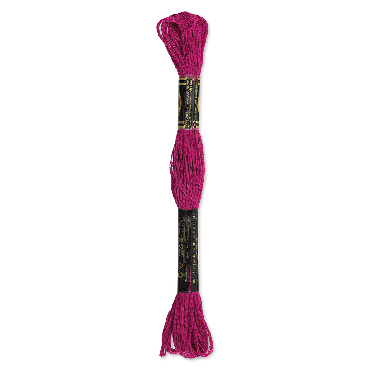 DMC Cotton Embroidery Floss - Plum, 8-3/4 yards (Back of label)