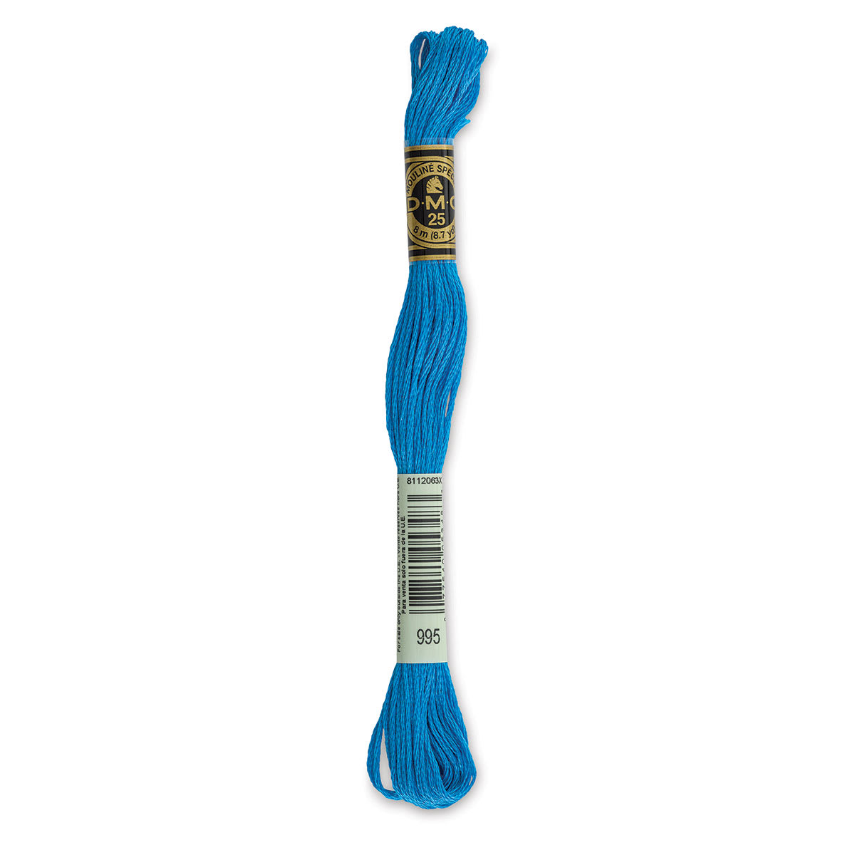 DMC Cotton Embroidery Floss - Dark Electric Blue, 8-3/4 yards (Front of label)