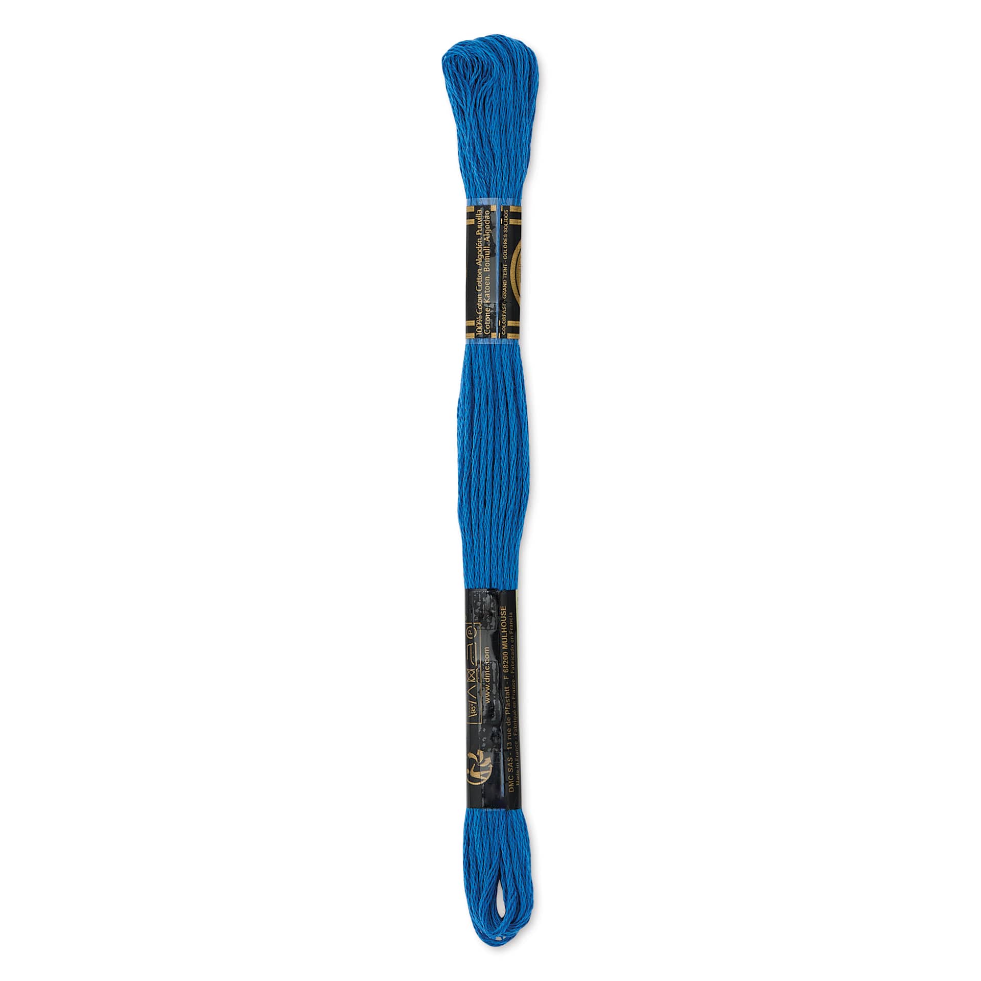 DMC Cotton Embroidery Floss - Dark Blue, 8-3/4 yards showing back of packaging