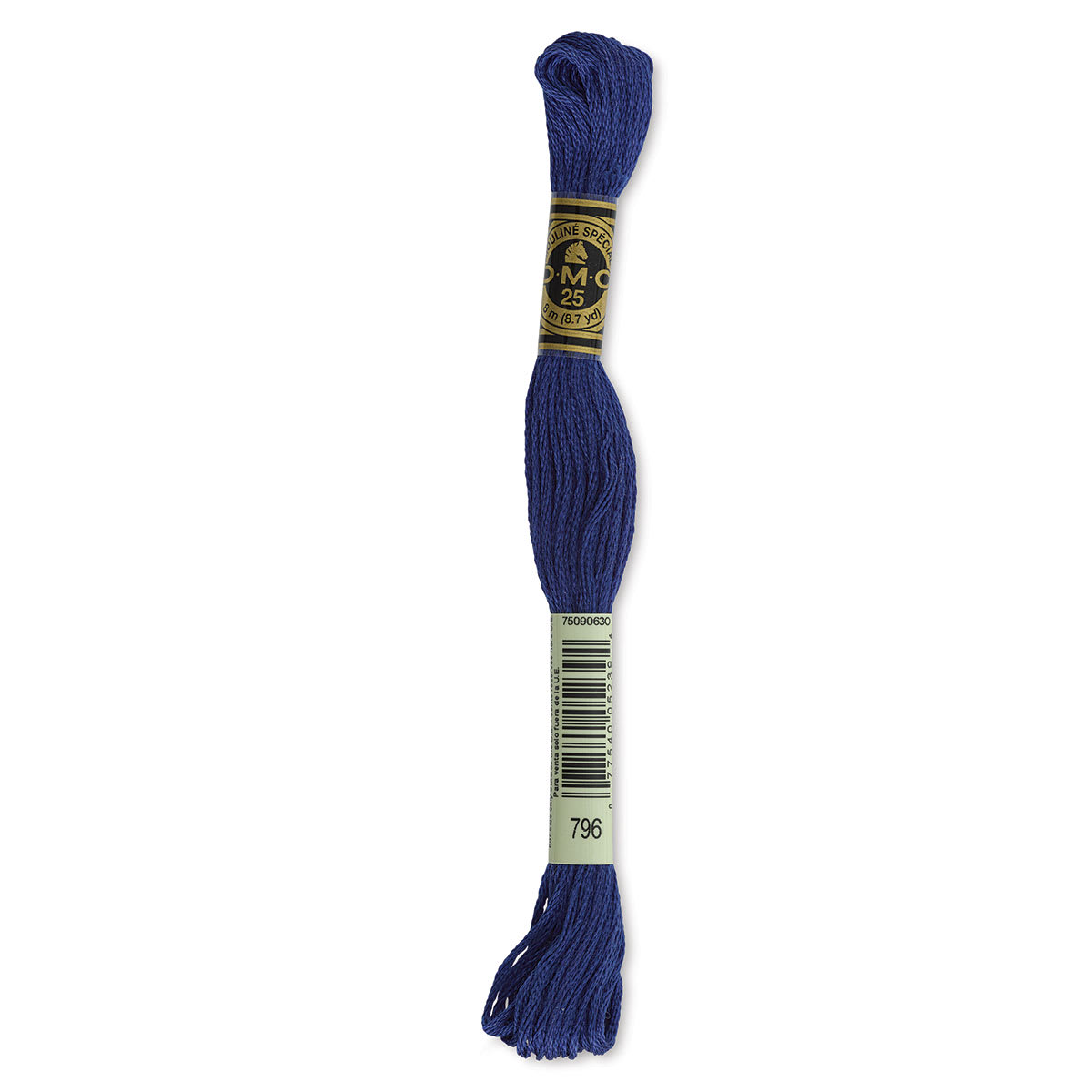 DMC Cotton Embroidery Floss - Dark Royal Blue, 8-3/4 yards (Front of label)