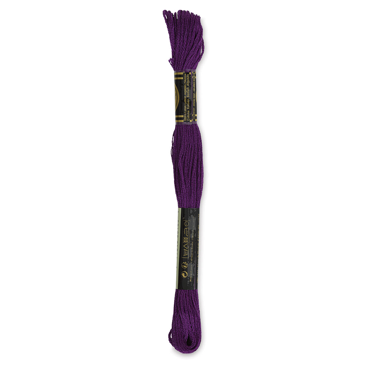 DMC Cotton Embroidery Floss - Very Dark Violet, 8-3/4 yards (Back of label)