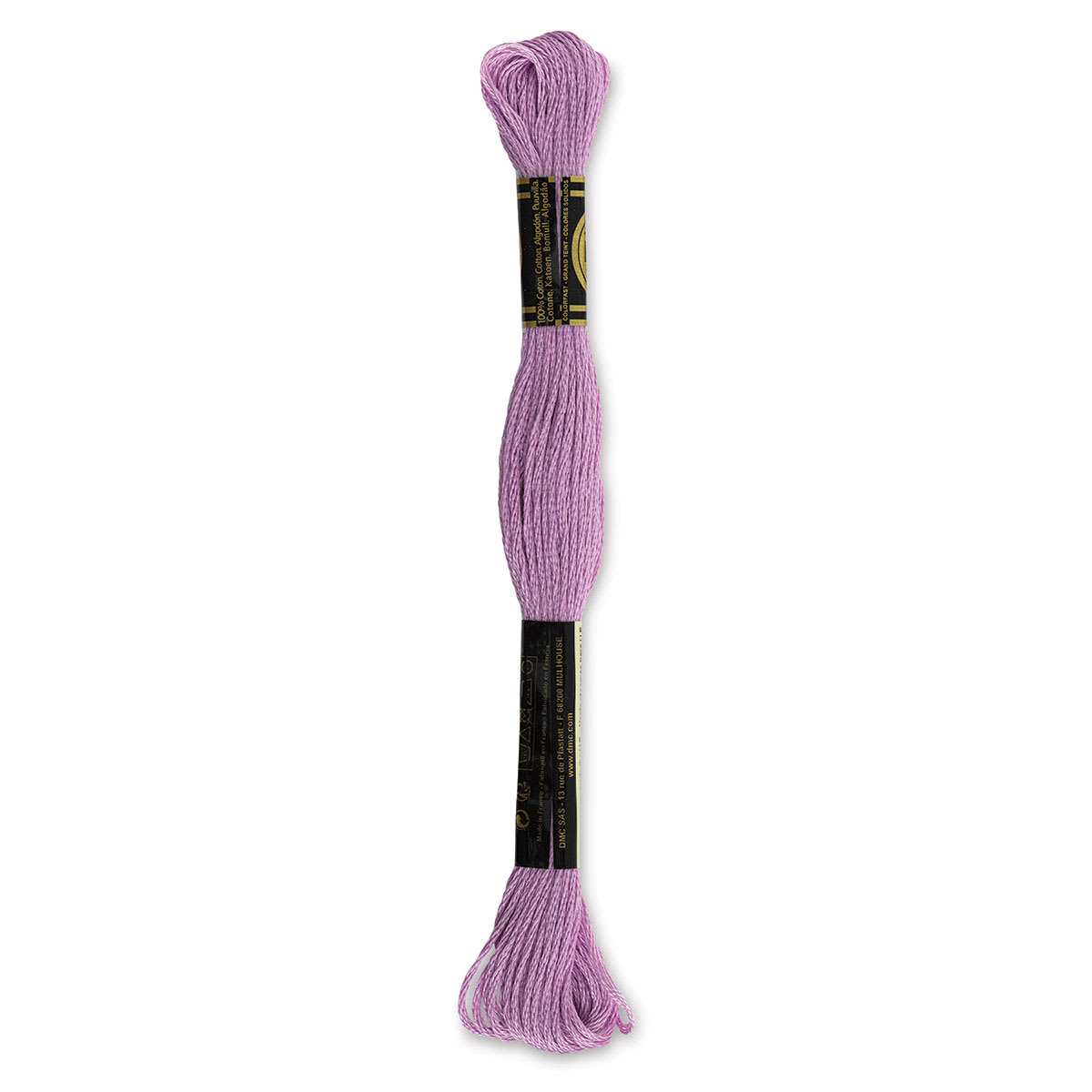 DMC Cotton Embroidery Floss - Light Violet, 8-3/4 yards (Back of label)