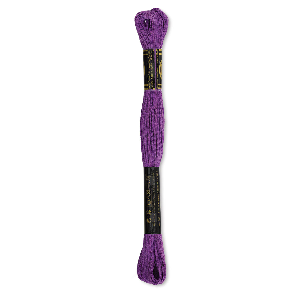 DMC Cotton Embroidery Floss - Very Dark Lavender, 8-3/4 yards (Back of label)
