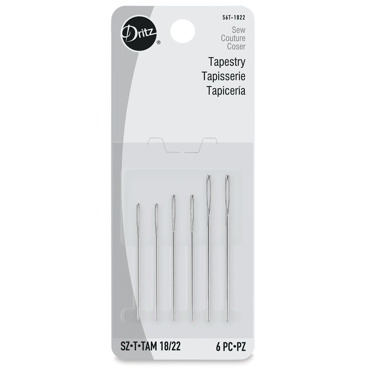 Dritz Tapestry Needles - Size 18/22, Package of 6 (In packaging)