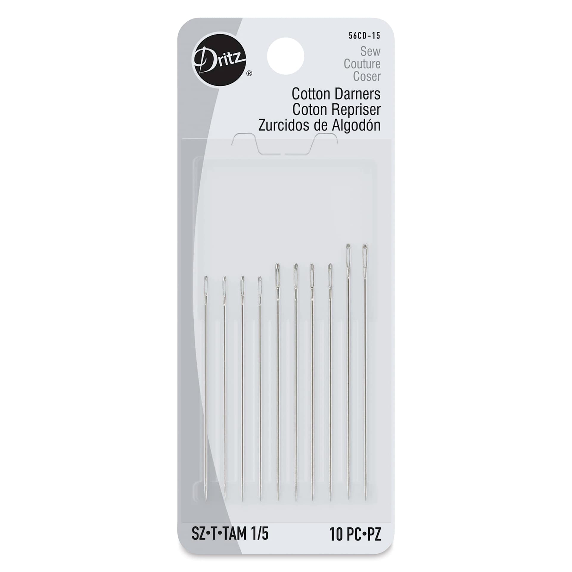 Dritz Cotton Darner Hand Needles - Size 1/5, Pkg of 10 front of packaging
