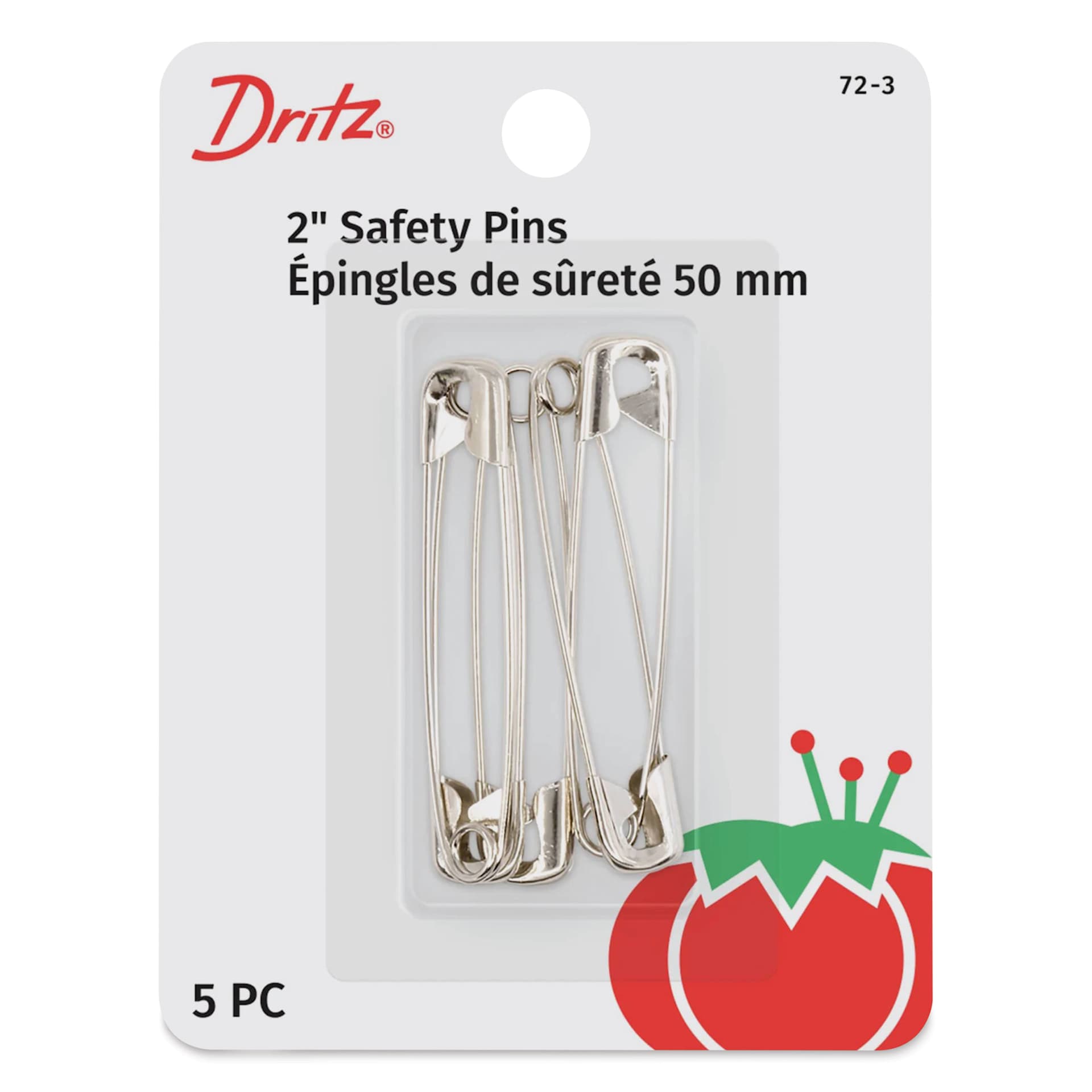 Dritz Safety Pins - 2", Pkg of 5 front of packaging