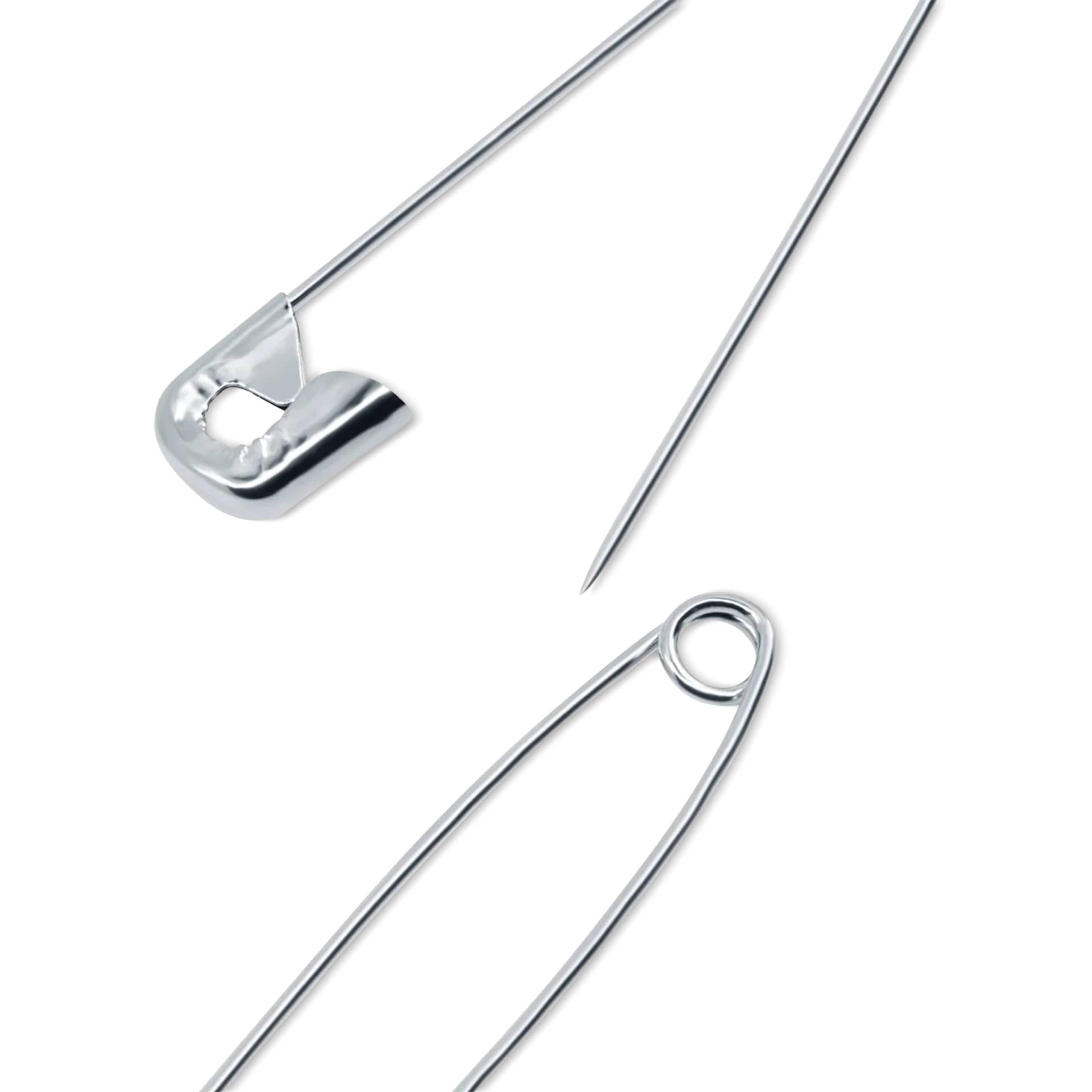 Dritz Safety Pins - Nickel, 2", Pkg of 40 close-up of pin parts