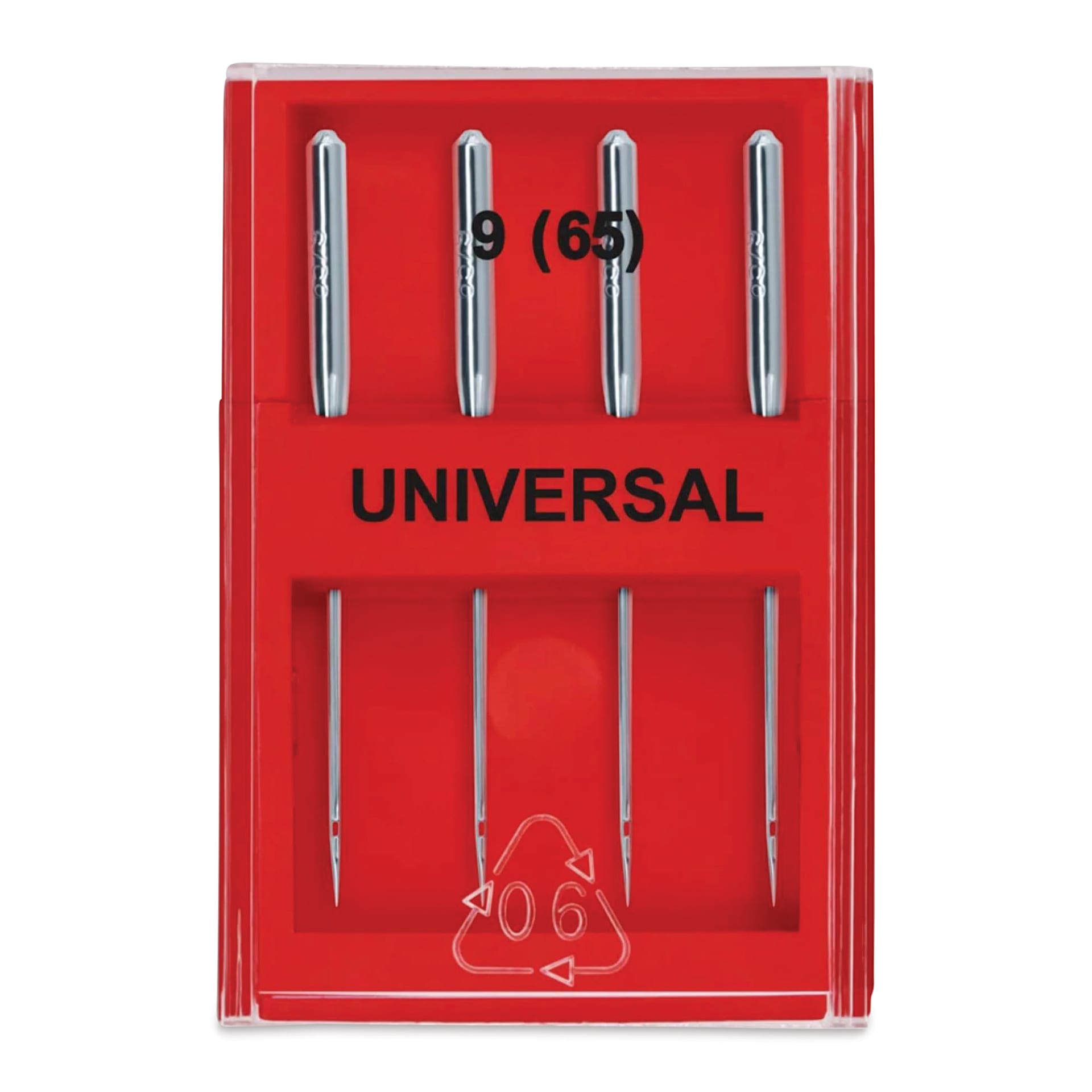 Dritz Universal Machine Needles - Size 9, Pkg of 4 top view of needle case