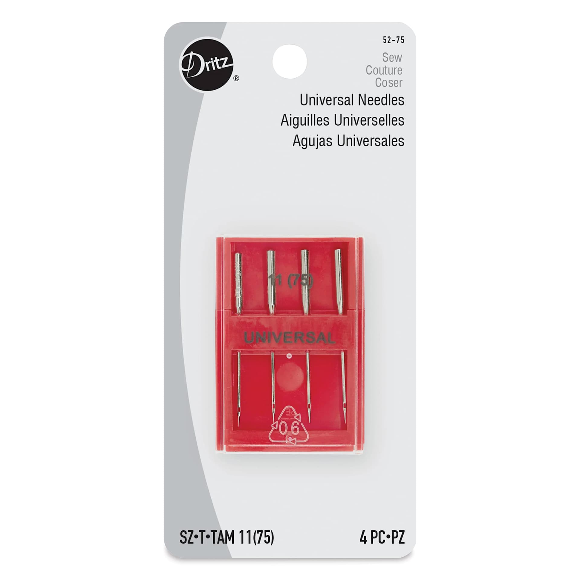 Dritz Universal Machine Needles - Size 11, Pkg of 4 front of packaging