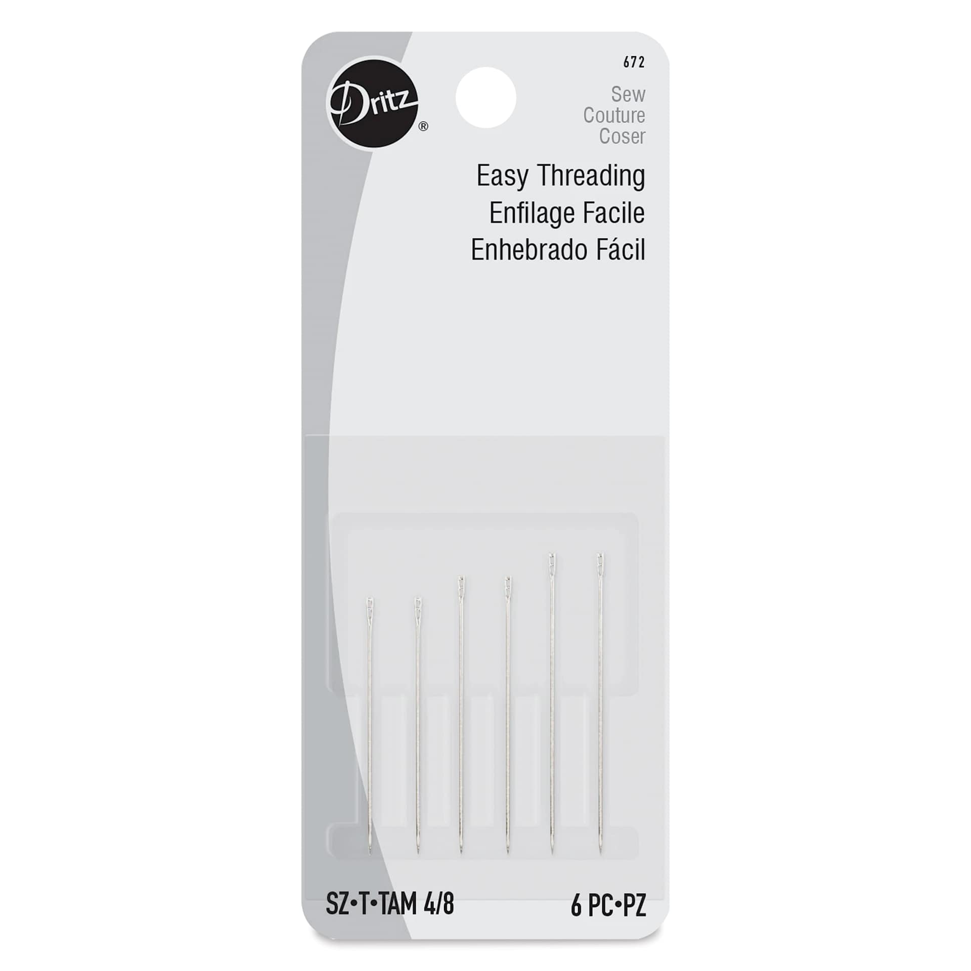 Dritz Easy Threading Hand Needles front of packaging