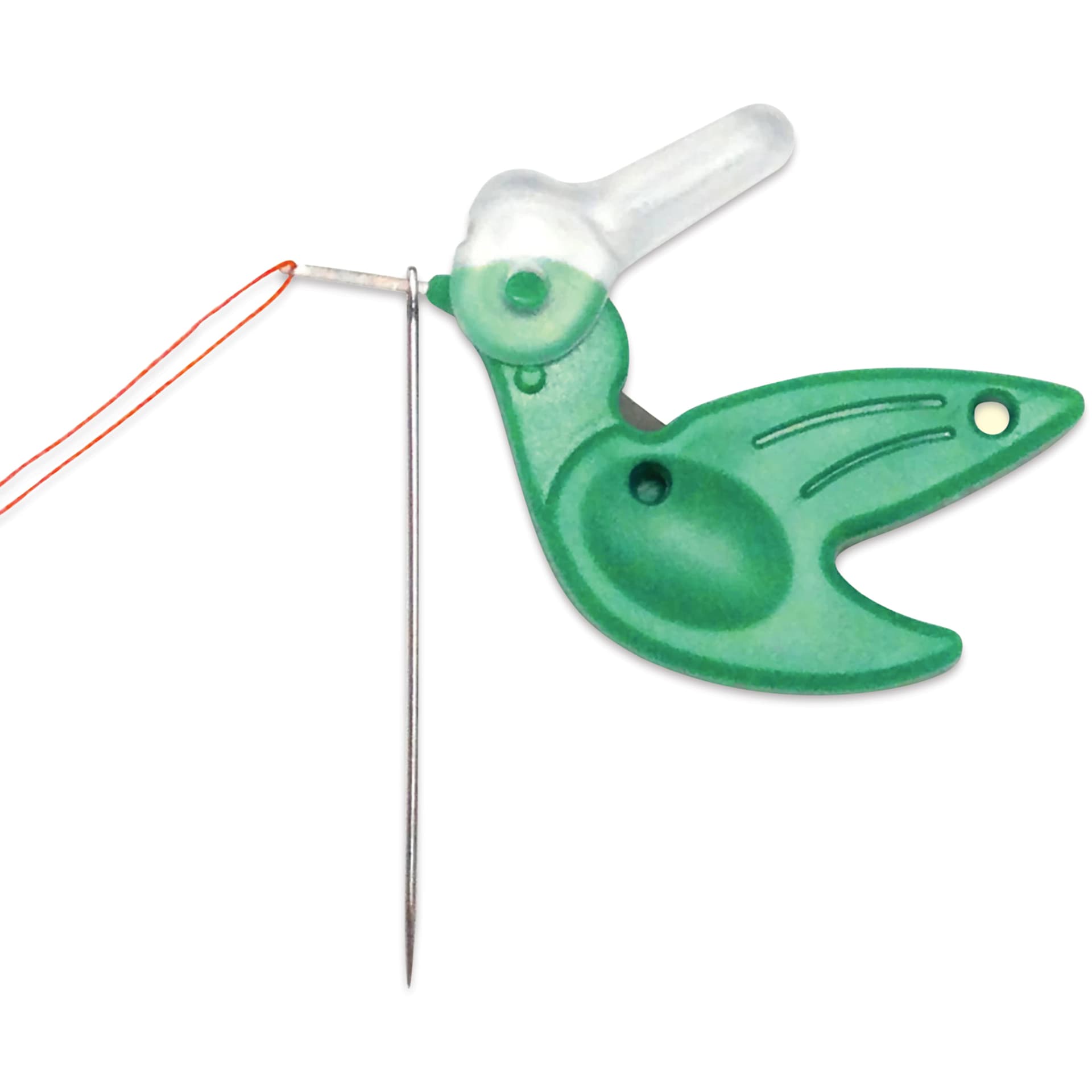 Dritz Hummingbird Needle Threader - in use