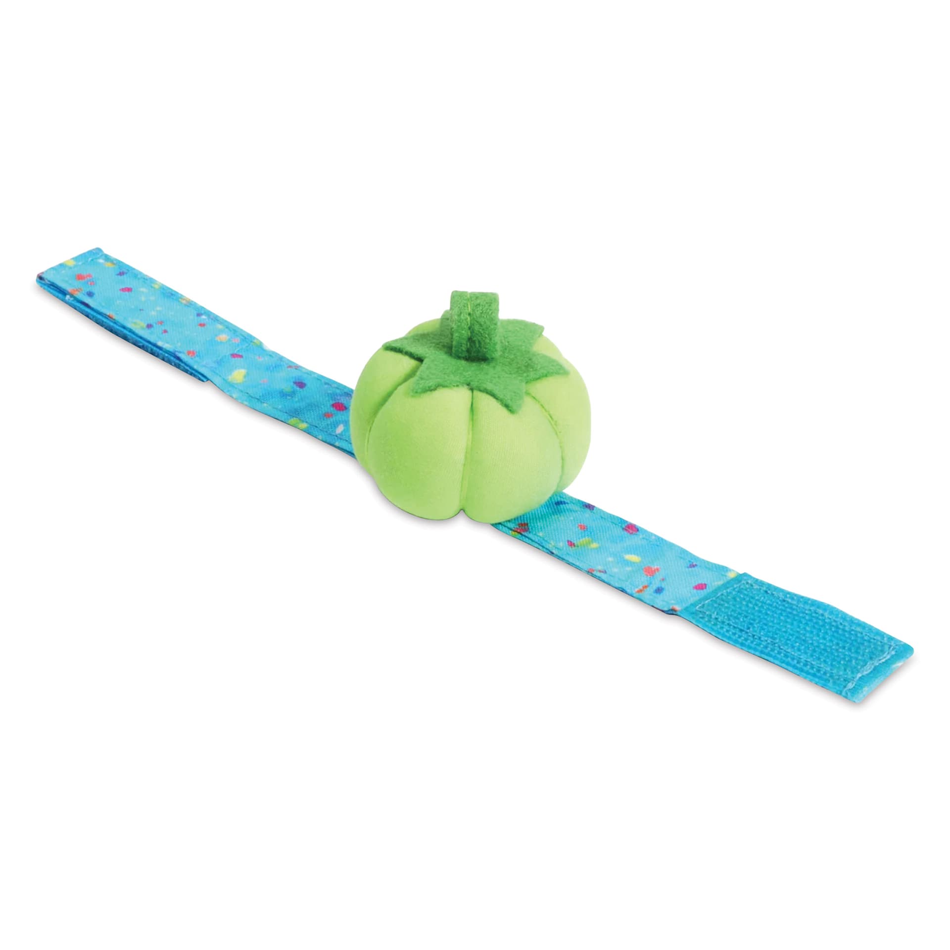 Dritz Tomato Wrist Pin Cushion - Green out of packaging