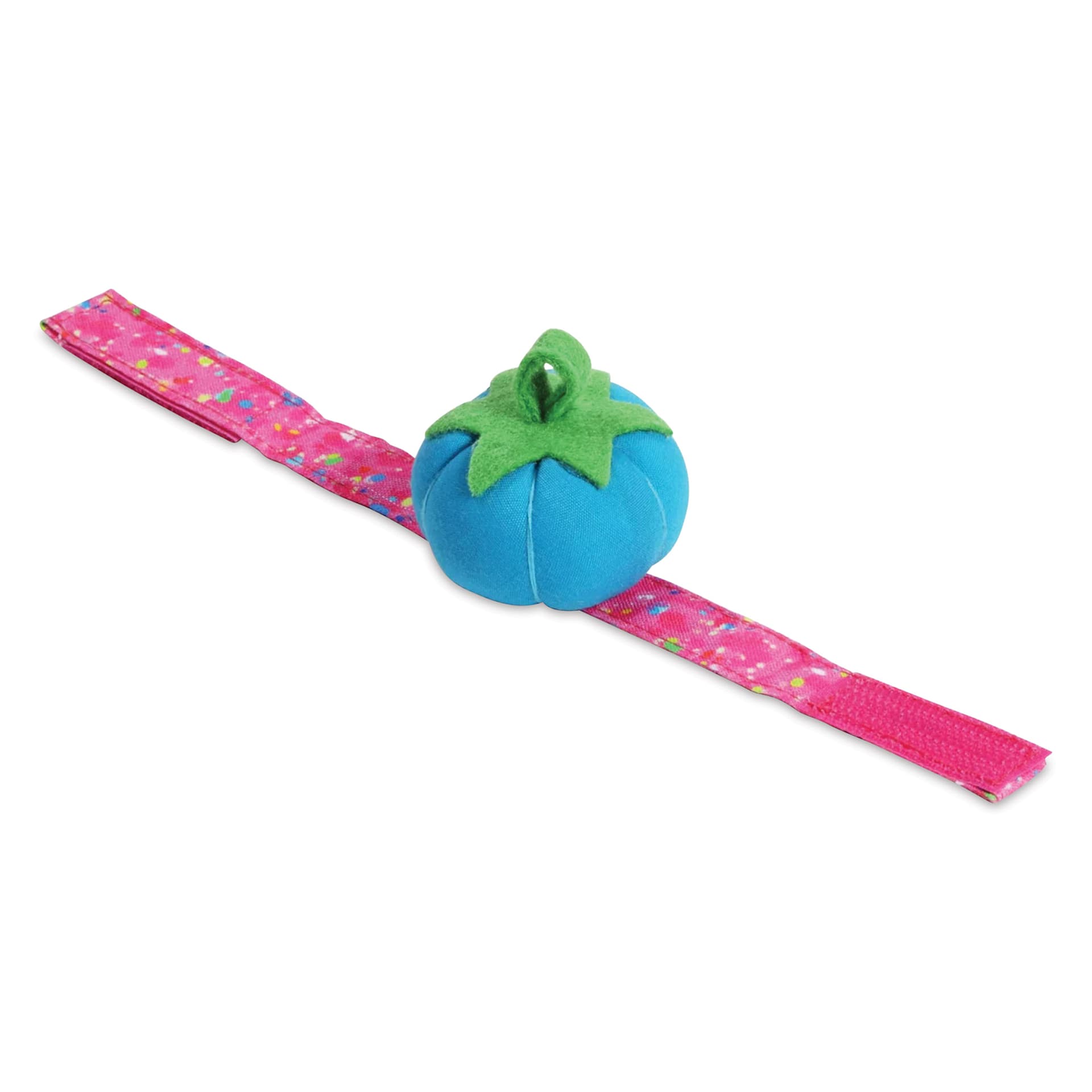 Dritz Tomato Wrist Pin Cushion - Blue out of packaging