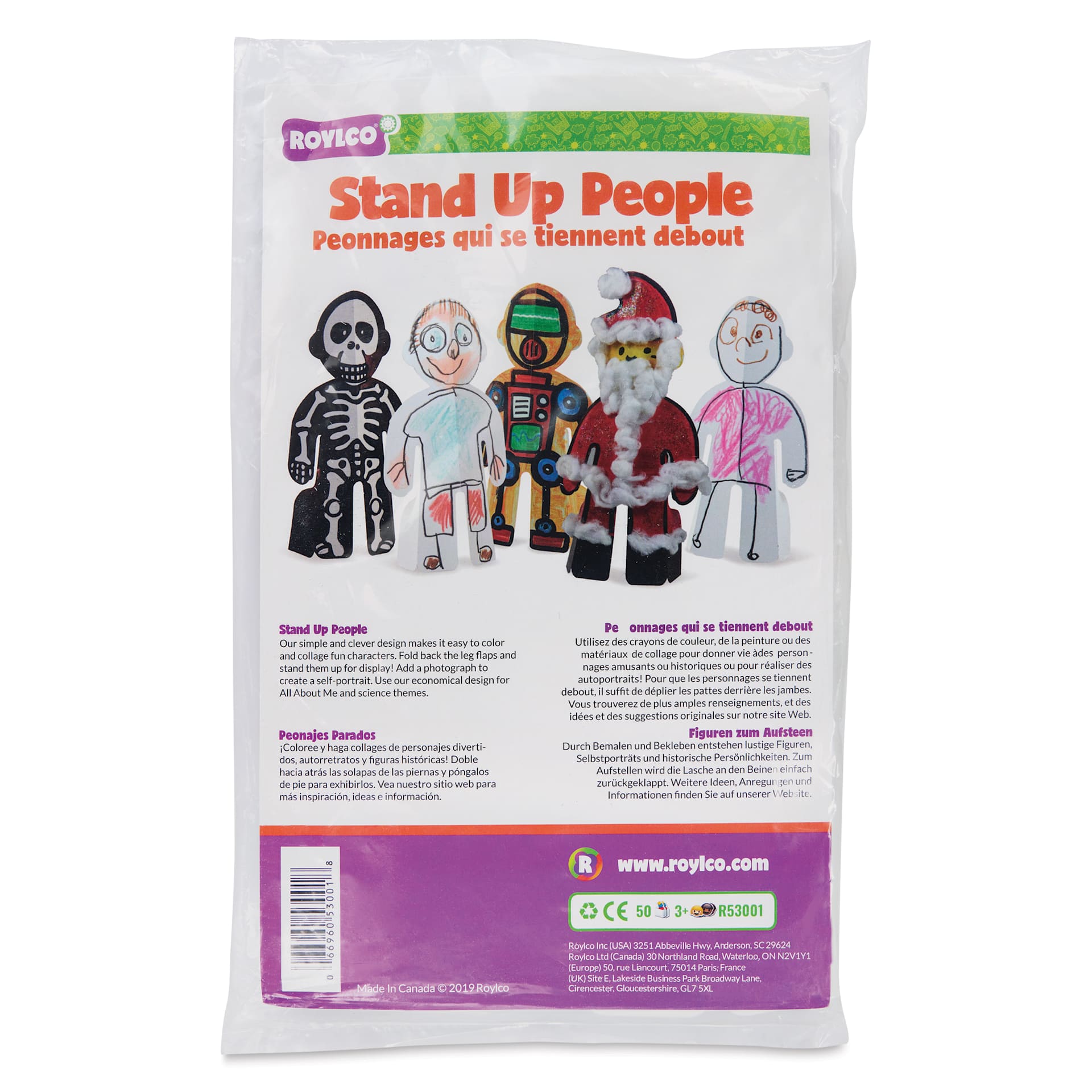 Roylco Stand Up People - Pkg of 50, 7-1/4" x 11-1/2" - front of packaging