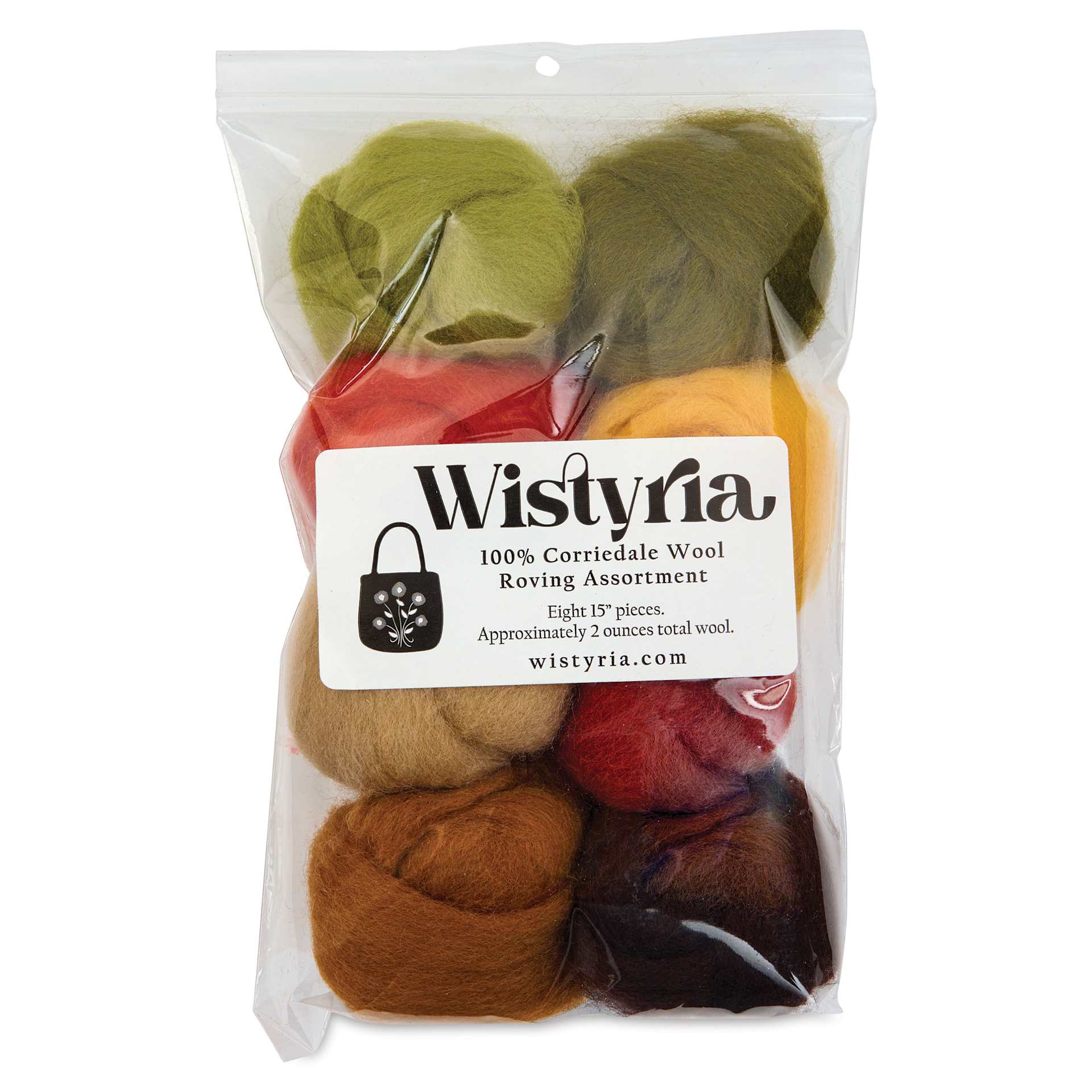 Wistyria Editions 100% Wool Roving - Autumn, Pkg of 8 - front of packaging