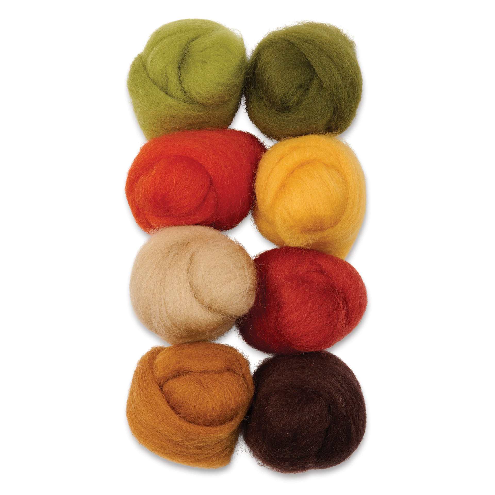 Wistyria Editions 100% Wool Roving - Autumn, Pkg of 8