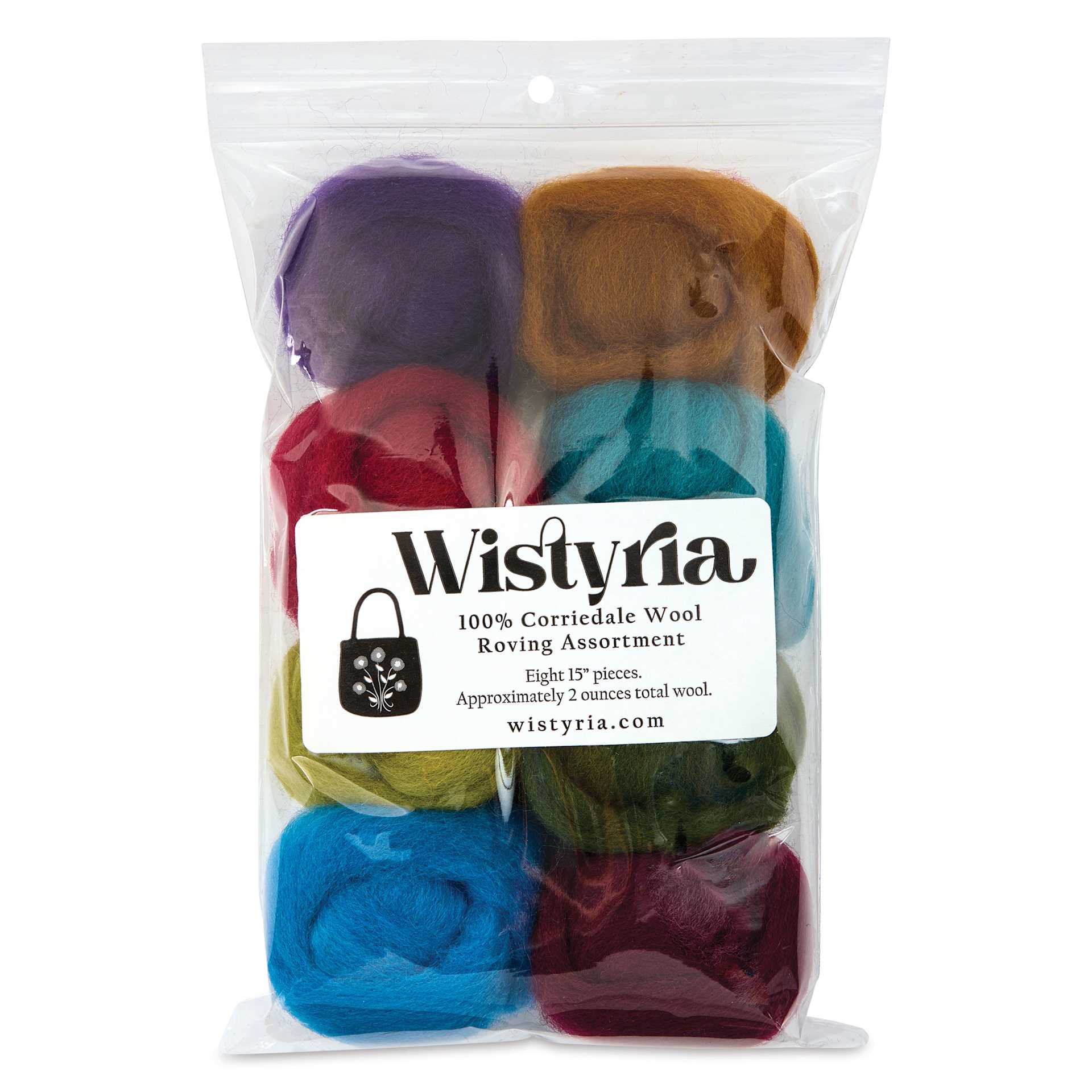 Wistyria Editions 100% Wool Roving - Bouquet, Pkg of 8 - front of packaging