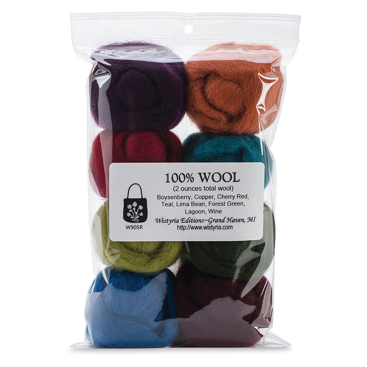 Wistyria Editions 100% Wool Roving - Bouquet, Pkg of 8