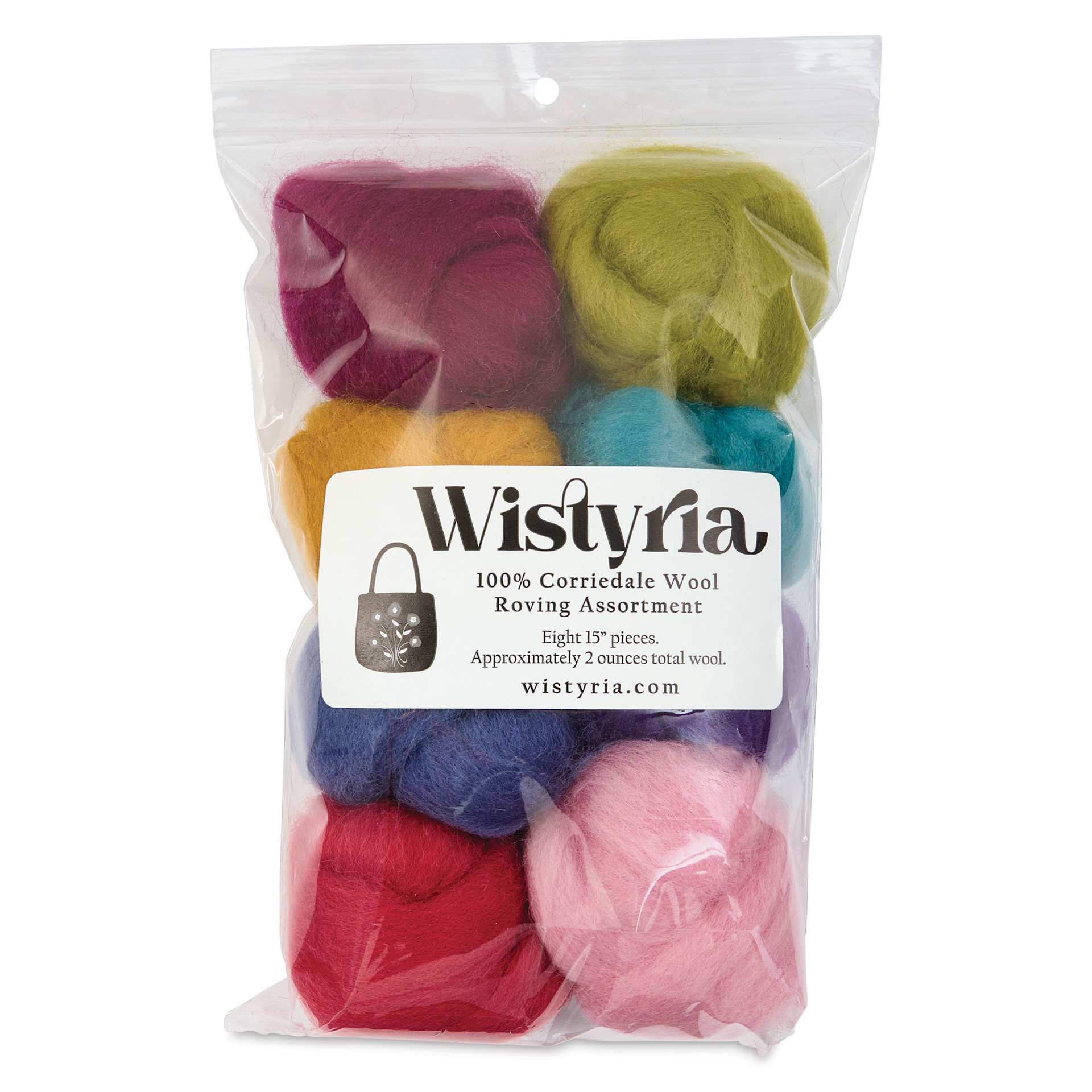 Wistyria Editions 100% Wool Roving - Designer, Pkg of 8 - front of packaging