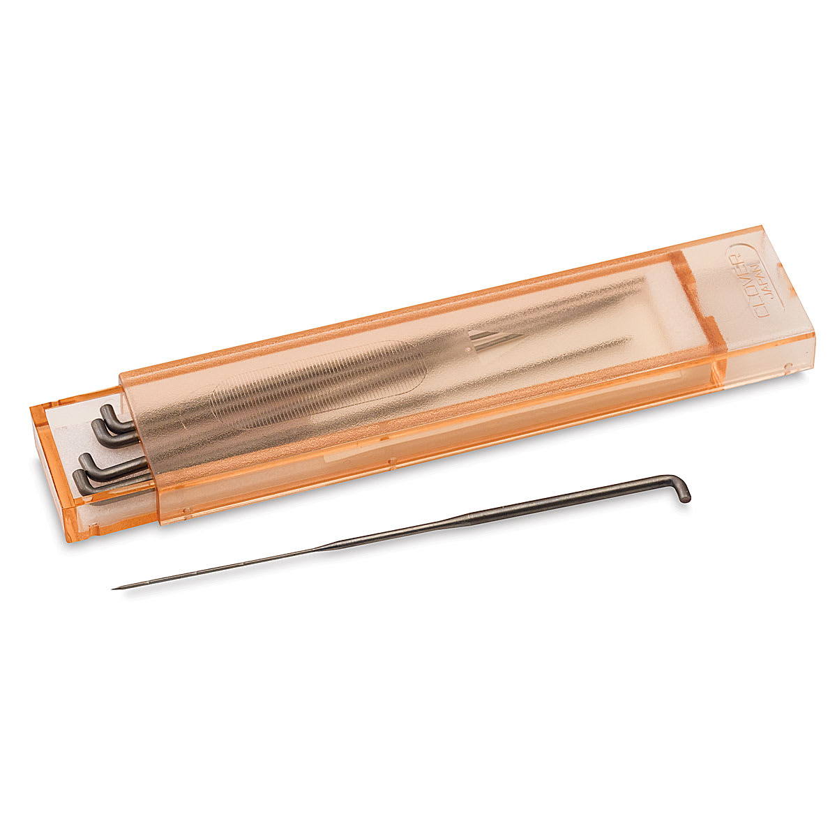 Clover Felting Tools - Heavy Needle Refill storage container shown with one needle shown separately