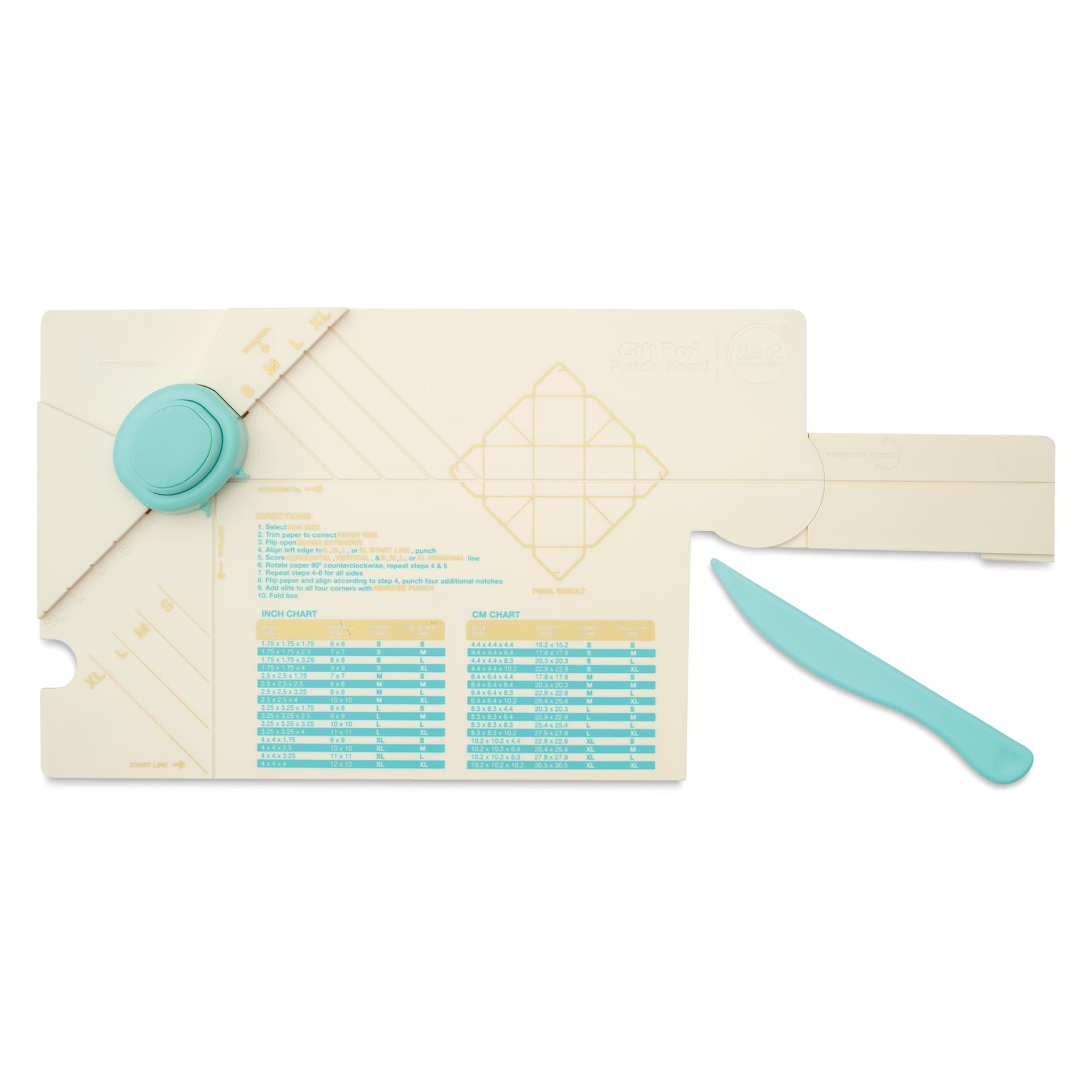 We R Memory Keepers Punch Board - Gift Box, directions with scoring tool