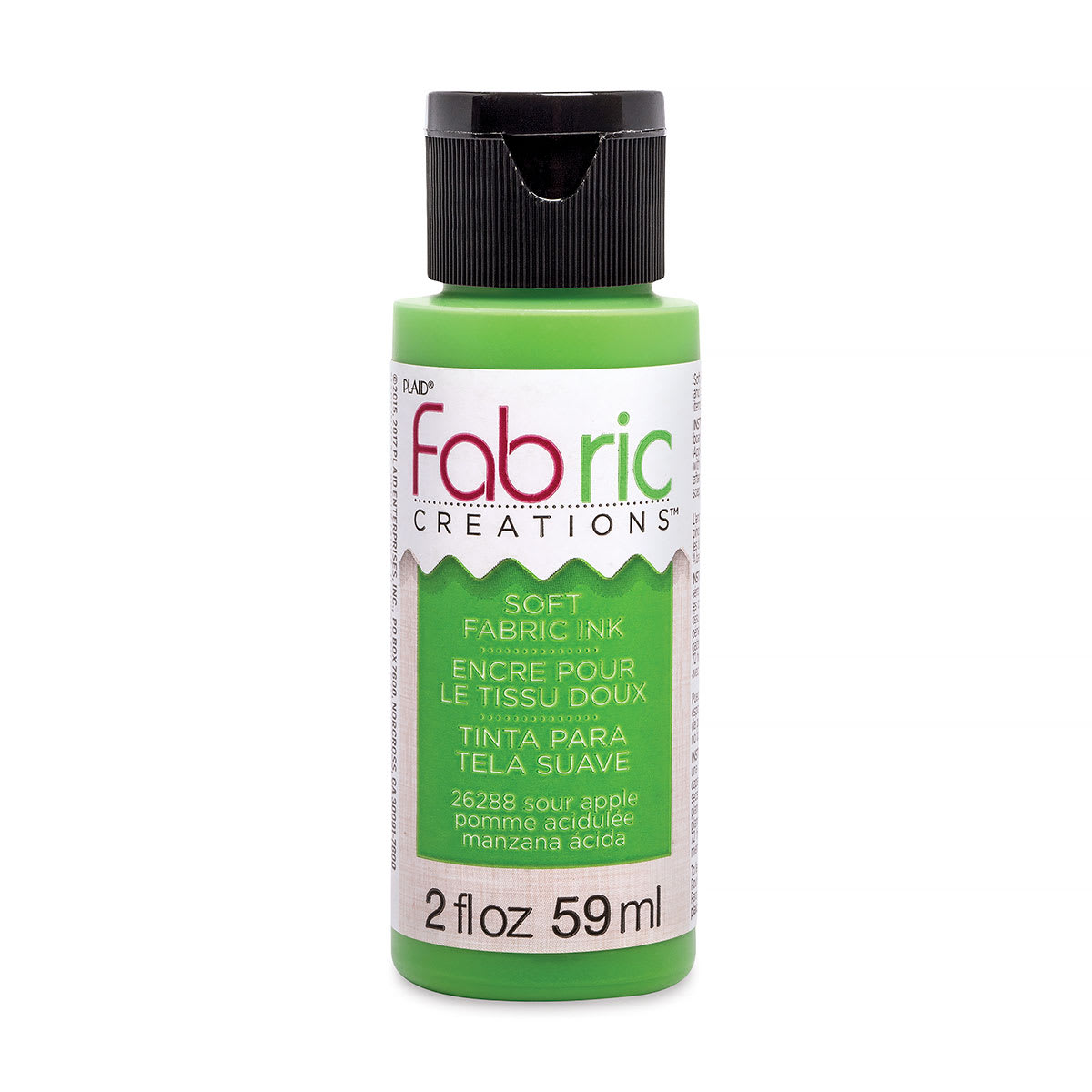 Plaid Fabric Creations Soft Fabric Ink - Sour Apple, 2 oz
