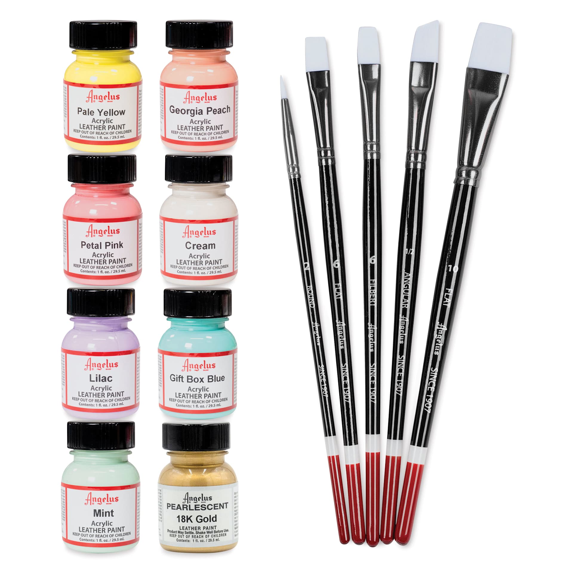 Angelus Acrylic Leather Paints - Pastel Daydream Kit, 1 oz contents