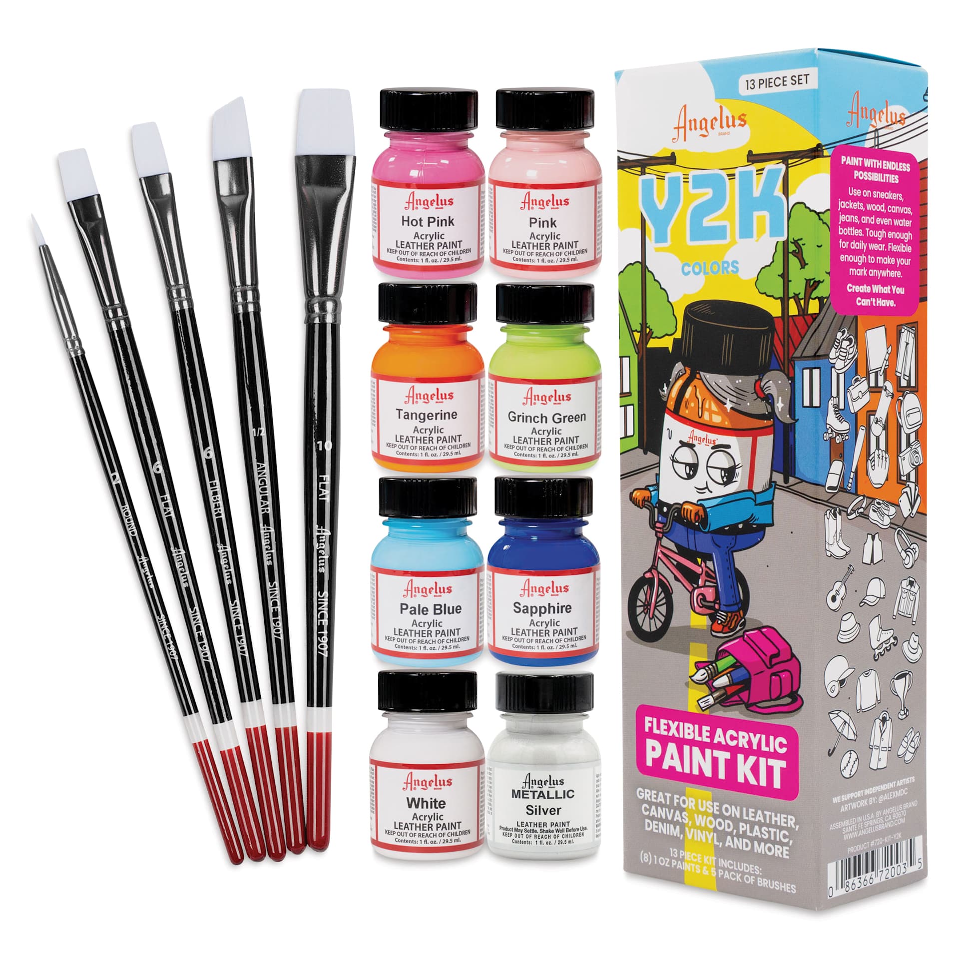 Angelus Acrylic Leather Paints - Y2K Kit, 1 oz