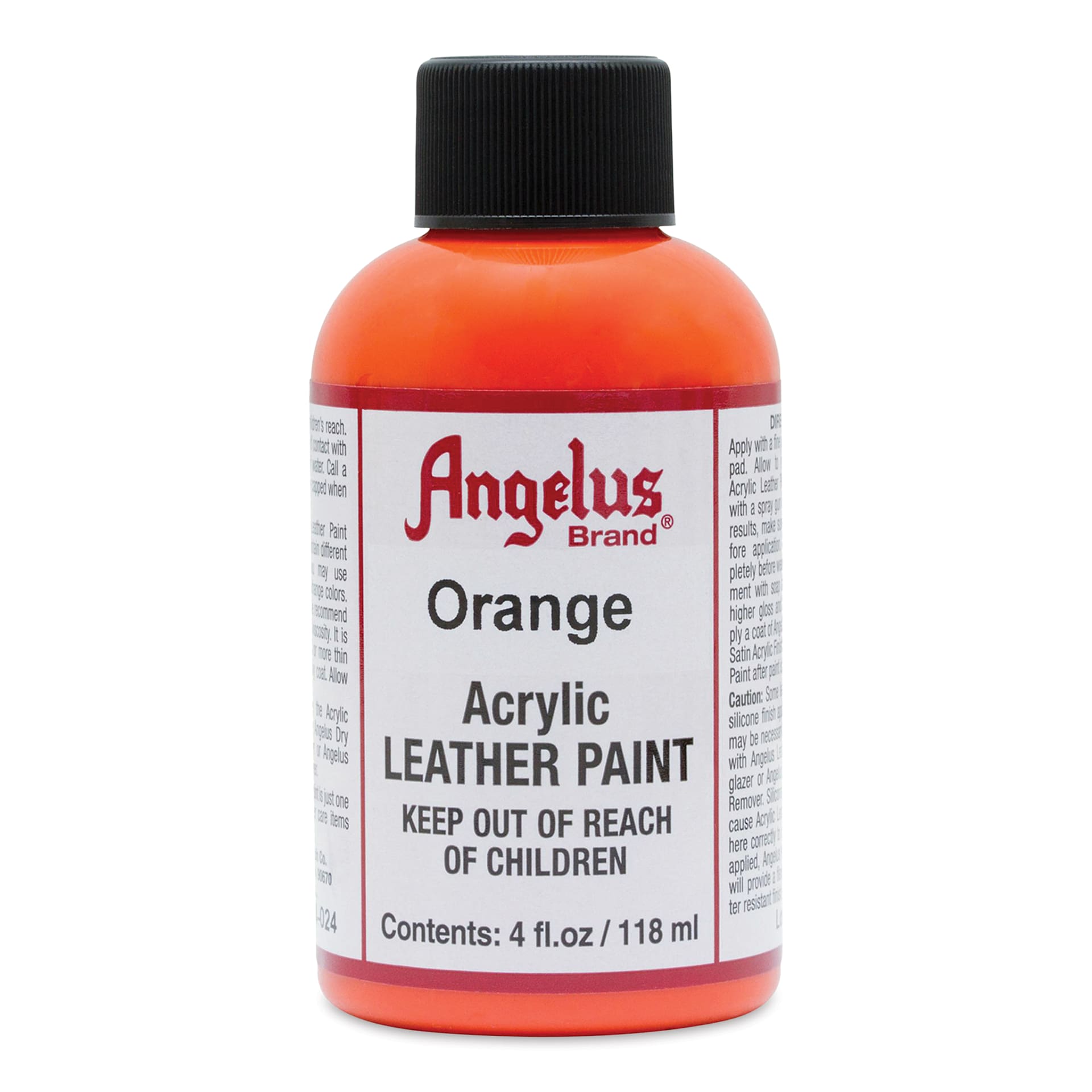 Angelus Acrylic Leather Paint - Orange, 4 oz