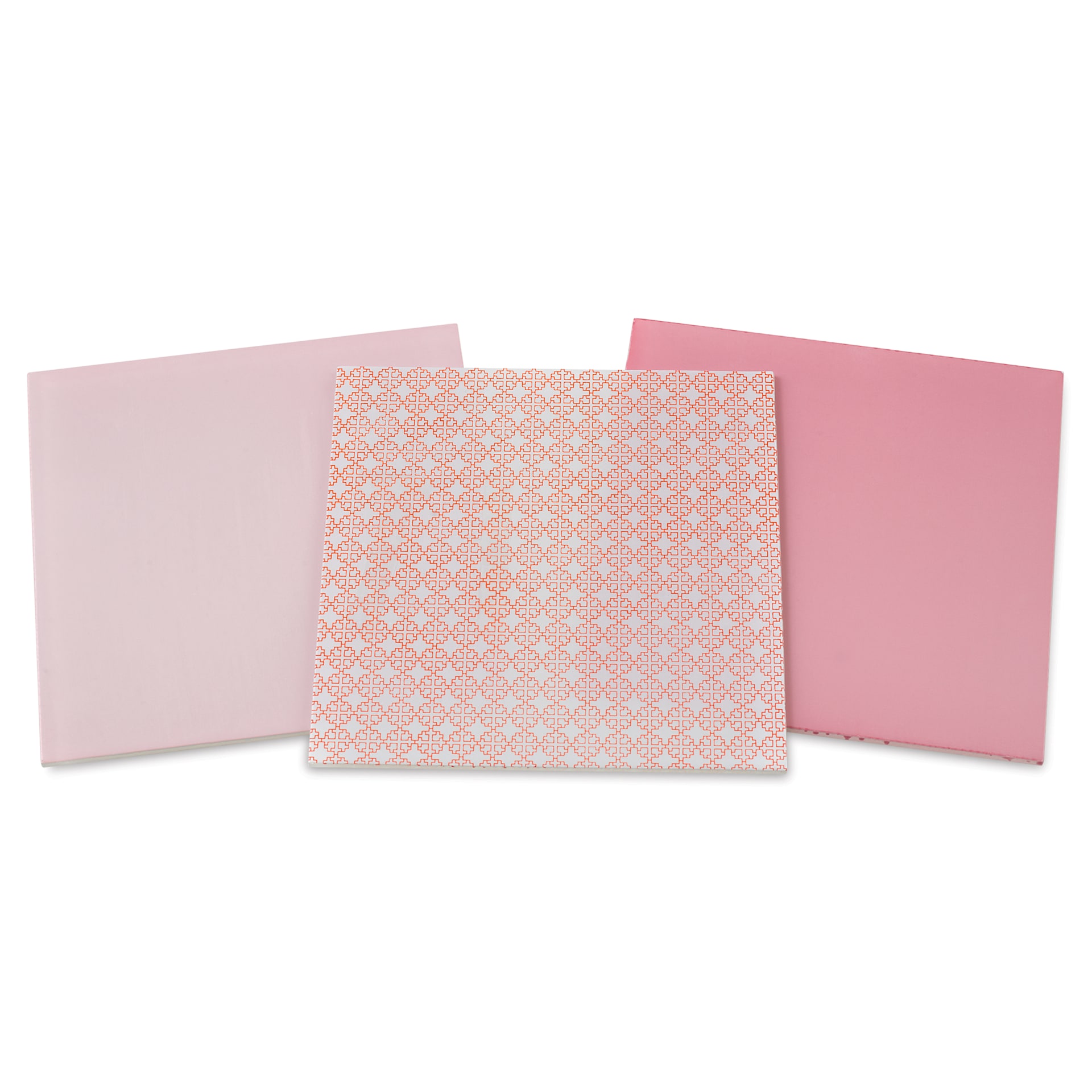 Mosaic Mercantile Opalescent Glass Pack - Red and Pink, 8" x 8", Pkg of 3, packaging removed