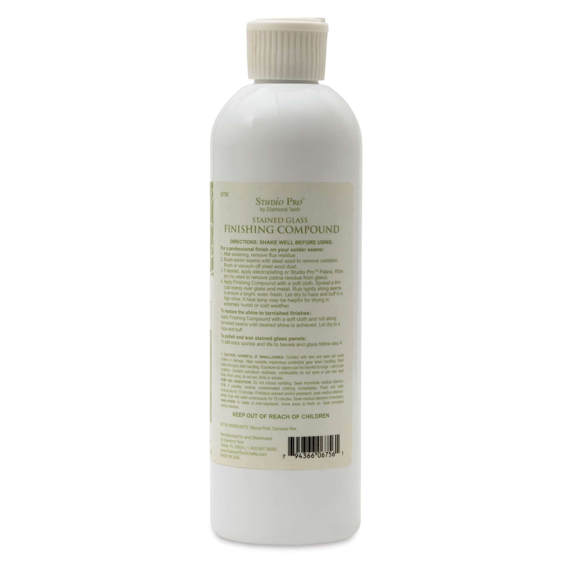 Studio Pro Finishing Compound - 12 oz, directions on bottle