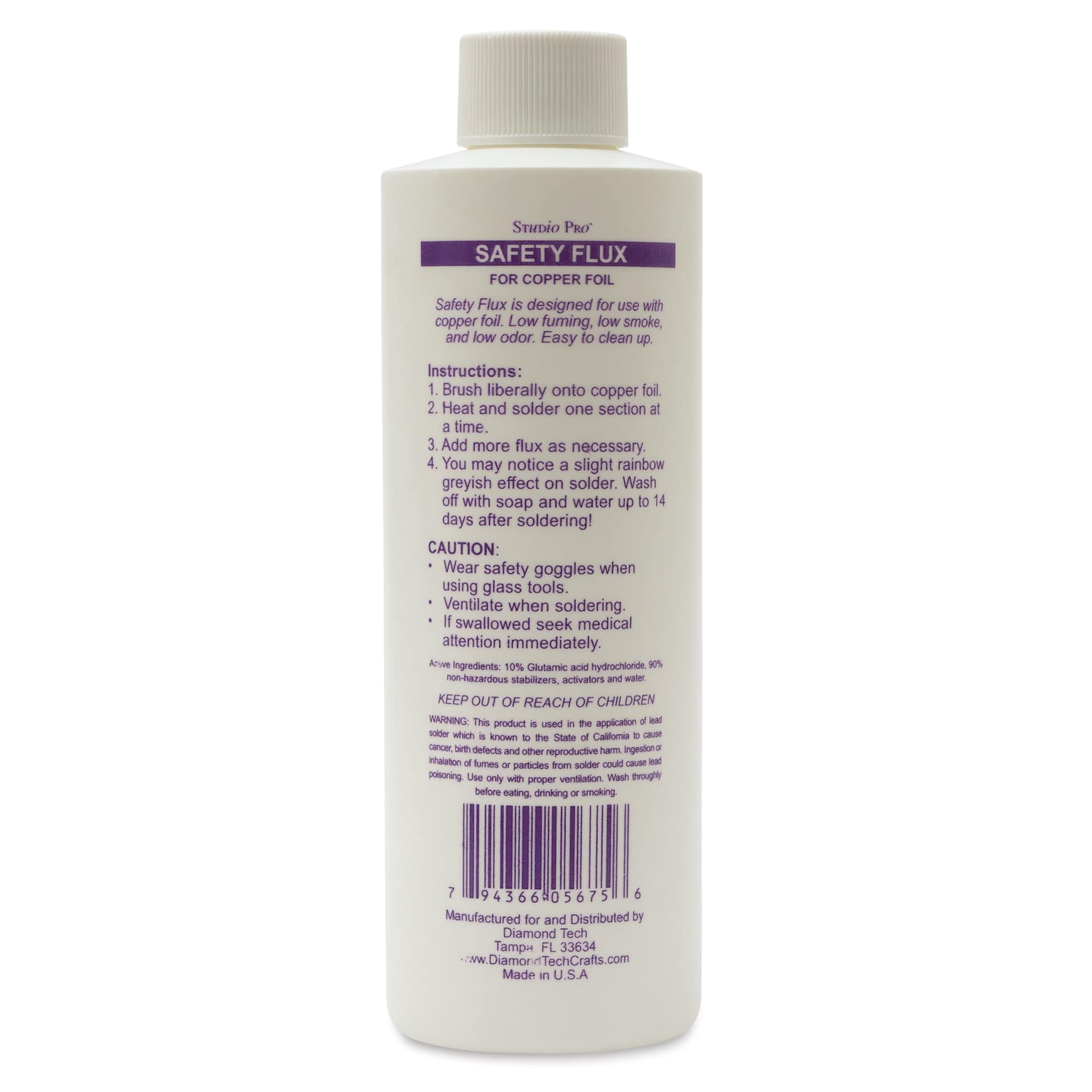 Studio Pro Safety Flux - instructions listed on bottle