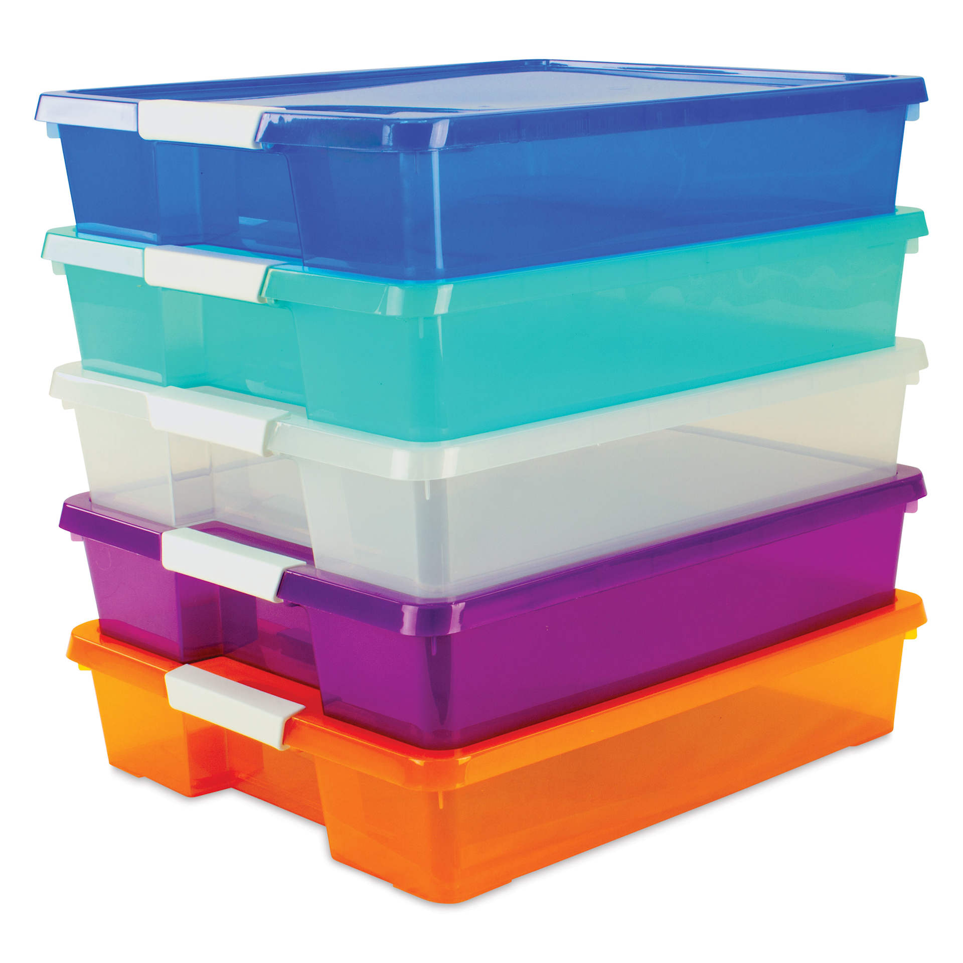 Storex Project Boxes - Assorted Color, Set of 5, stacked