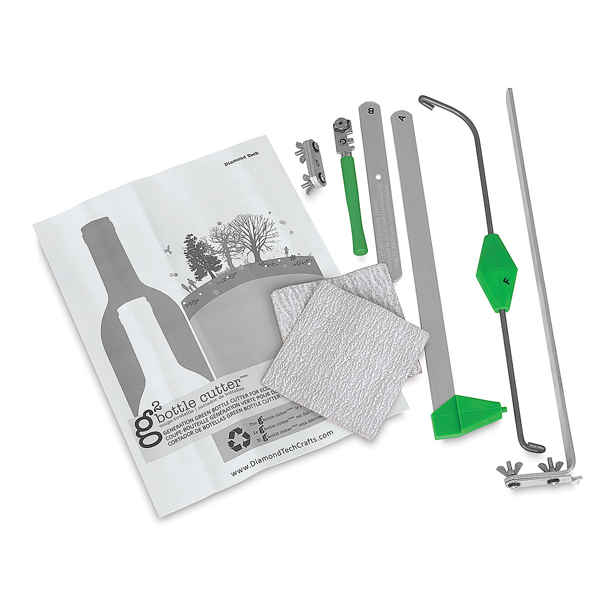 Generation Green (g2) Bottle Cutter - Components of Kit shown
