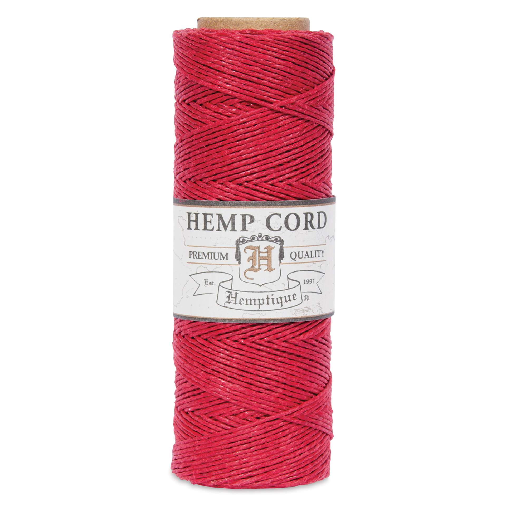 Hemptique Hemp Cord Spool - Red, 0.5 mm x 205 ft
