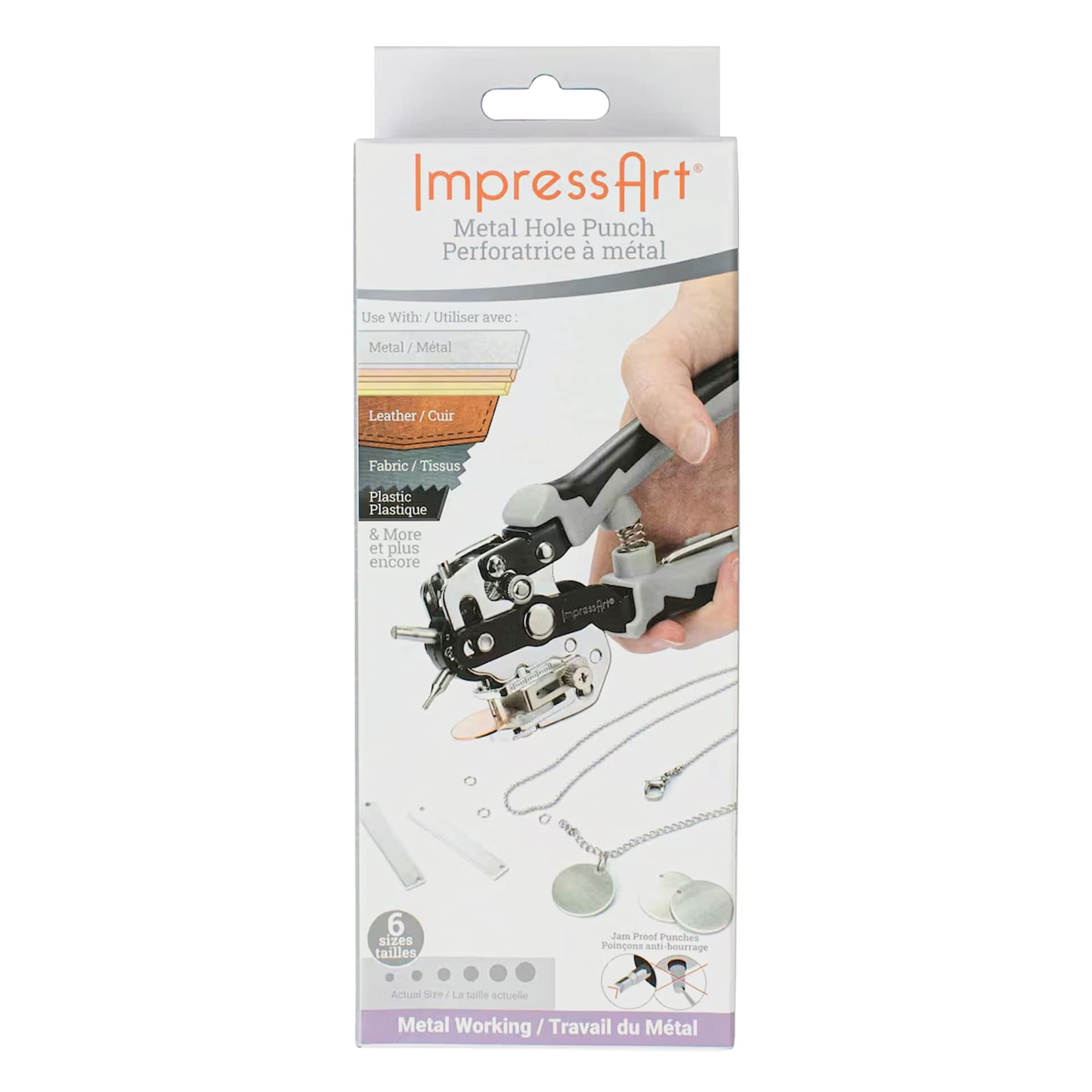 ImpressArt 6 in 1 Metal Hole Punch front of packaging