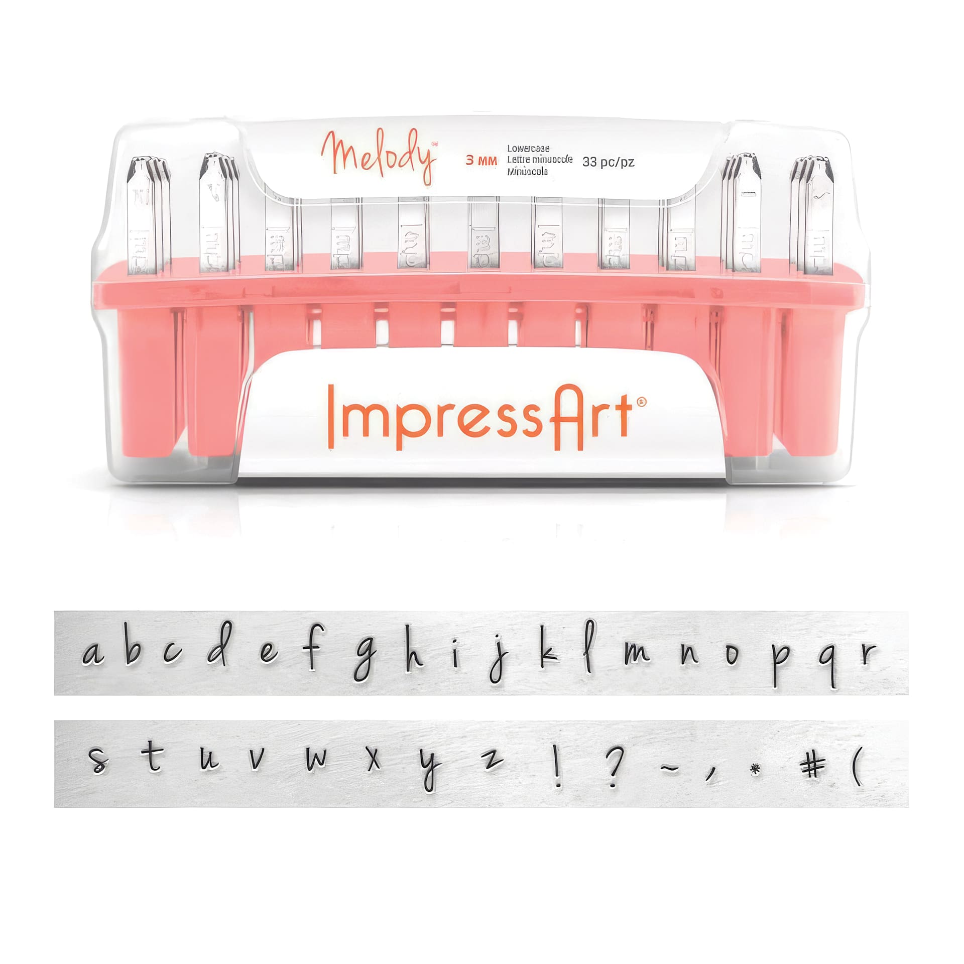 ImpressArt Letter and Number Stamp Set - Melody, Lowercase Letters, Set of 33