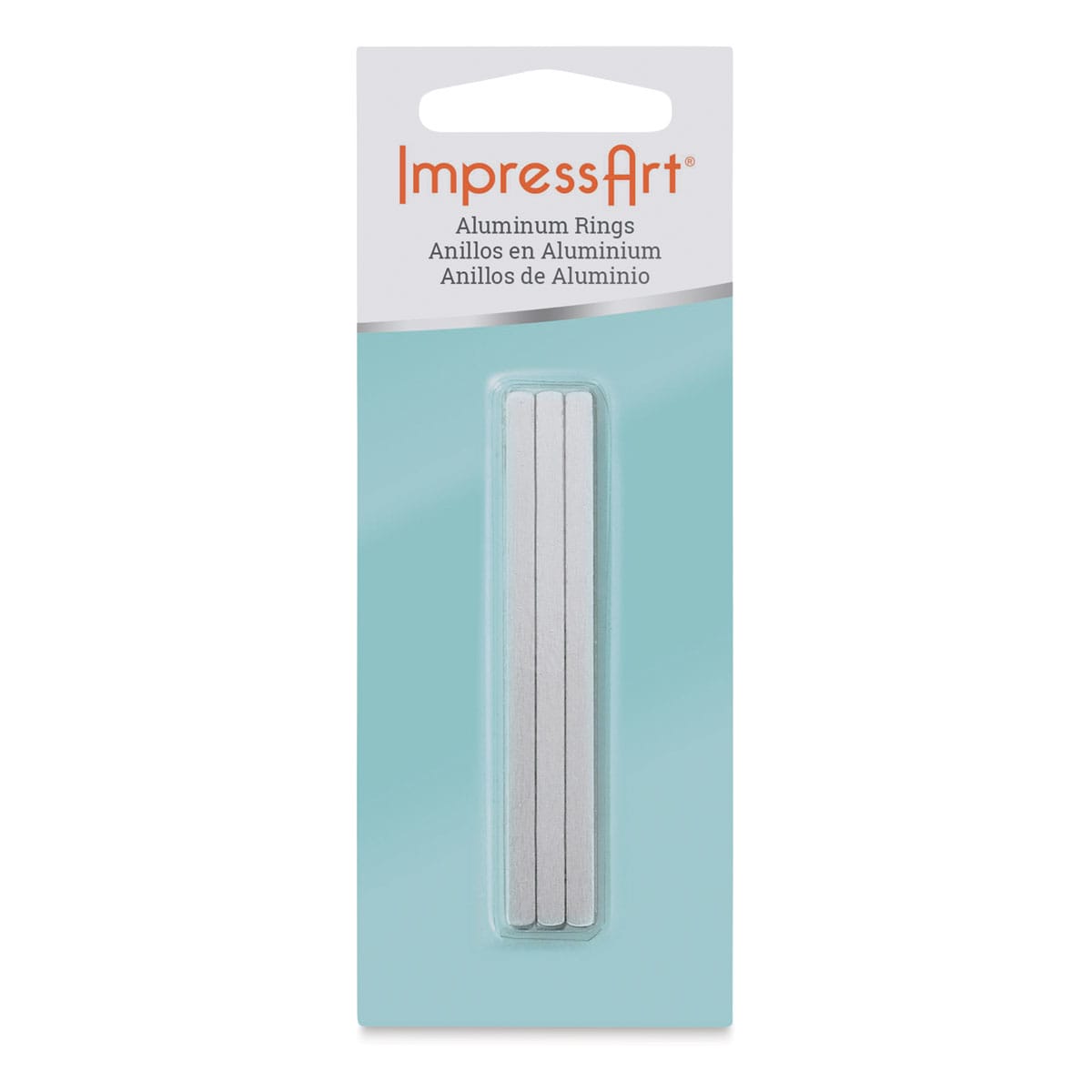 ImpressArt Aluminum Wrap Ring Blanks - 1/8"W x 2-11/16"L, Pkg of 12, front of the packaging