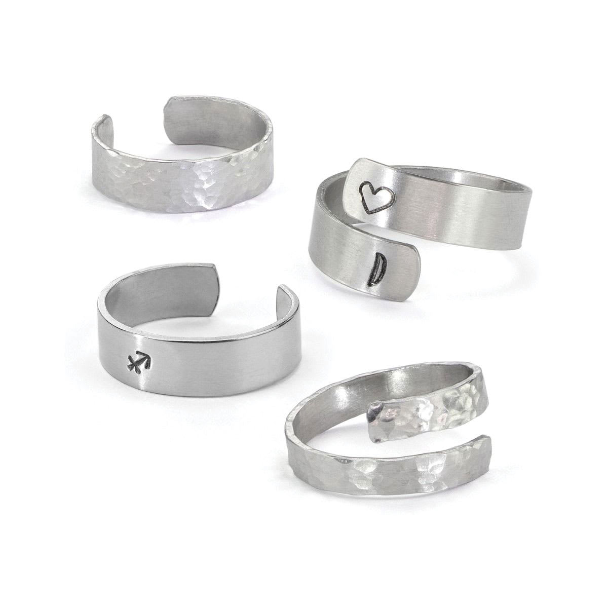 ImpressArt Ring Blank Assortment - Pkg of 48, 6 Assorted Sizes