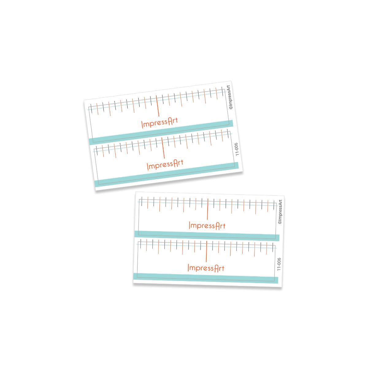 ImpressArt Ring Blank Assortment - Pkg of 48, 6 Assorted Sizes showing included sticker alignment guides